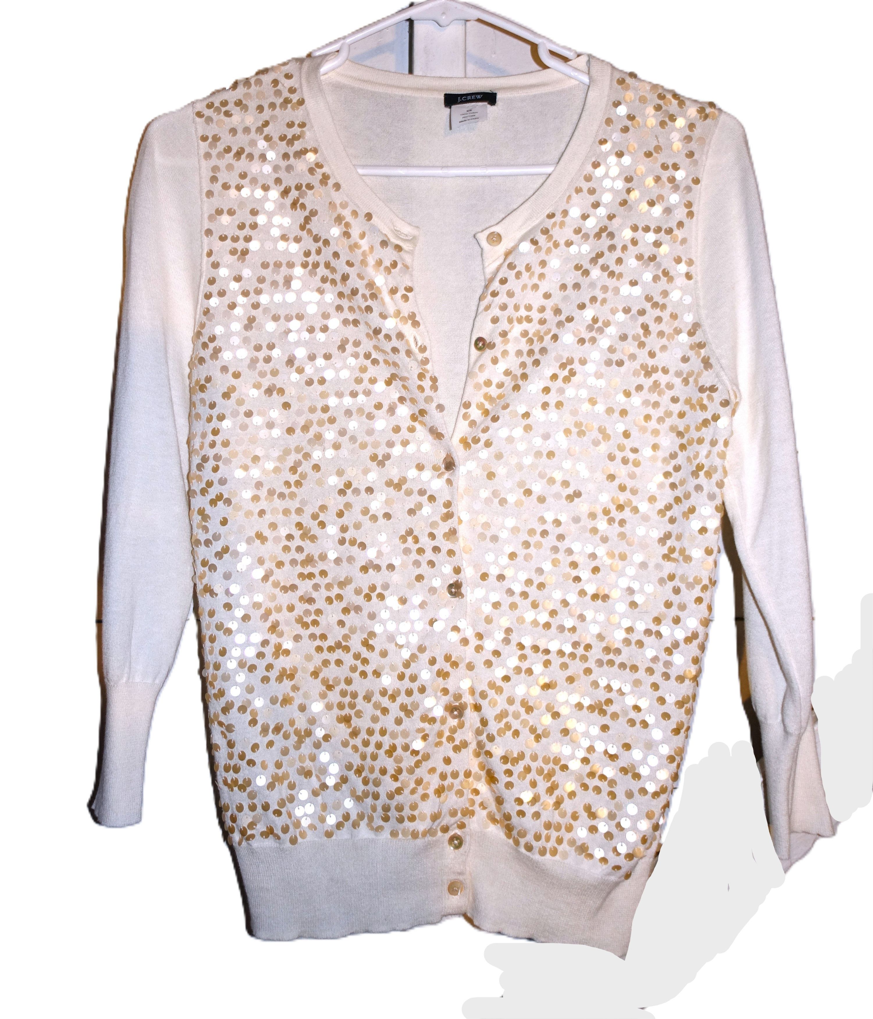J.Crew J. Crew Off White Sequin Cardigan XS NWOT Size XS / US 0-2 / IT 36-38 - 8 Thumbnail