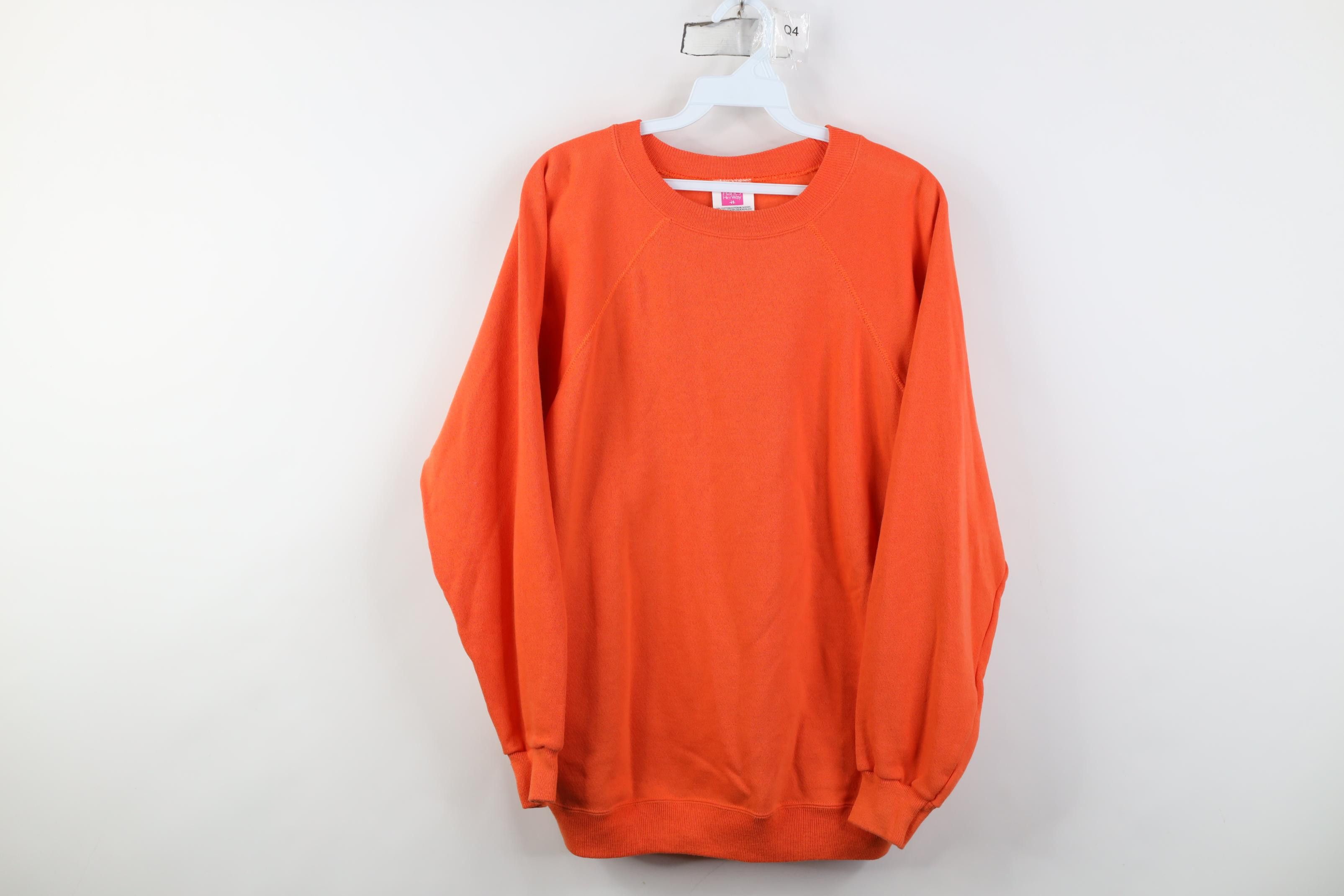 Vintage Vintage 90s Streetwear Blank Crewneck Sweatshirt Orange USA Size XL / US 12-14 / IT 48-50 - 1 Thumbnail