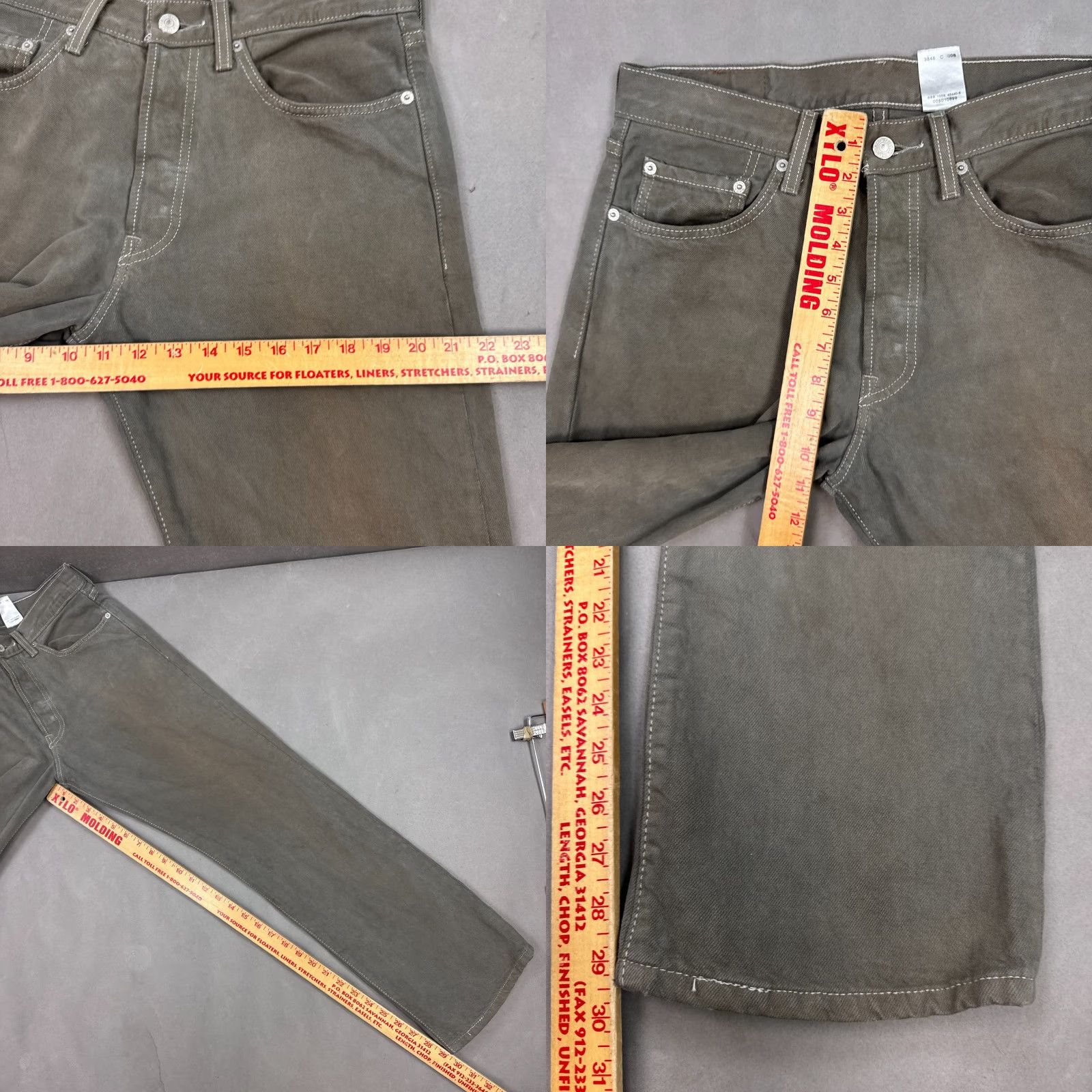 Levi's Levi's 501 Jeans Mens 32x30 Gray Denim Straight Button Fly Size US 32 / EU 48 - 9 Thumbnail