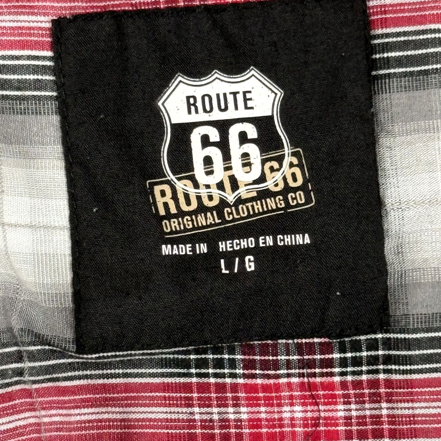 Route 66 Route 66 Shirt Mens Large Red Gray Plaid Pearl Snap Western Long Sleeve Pockets Size US L / EU 52-54 / 3 - 2 Thumbnail