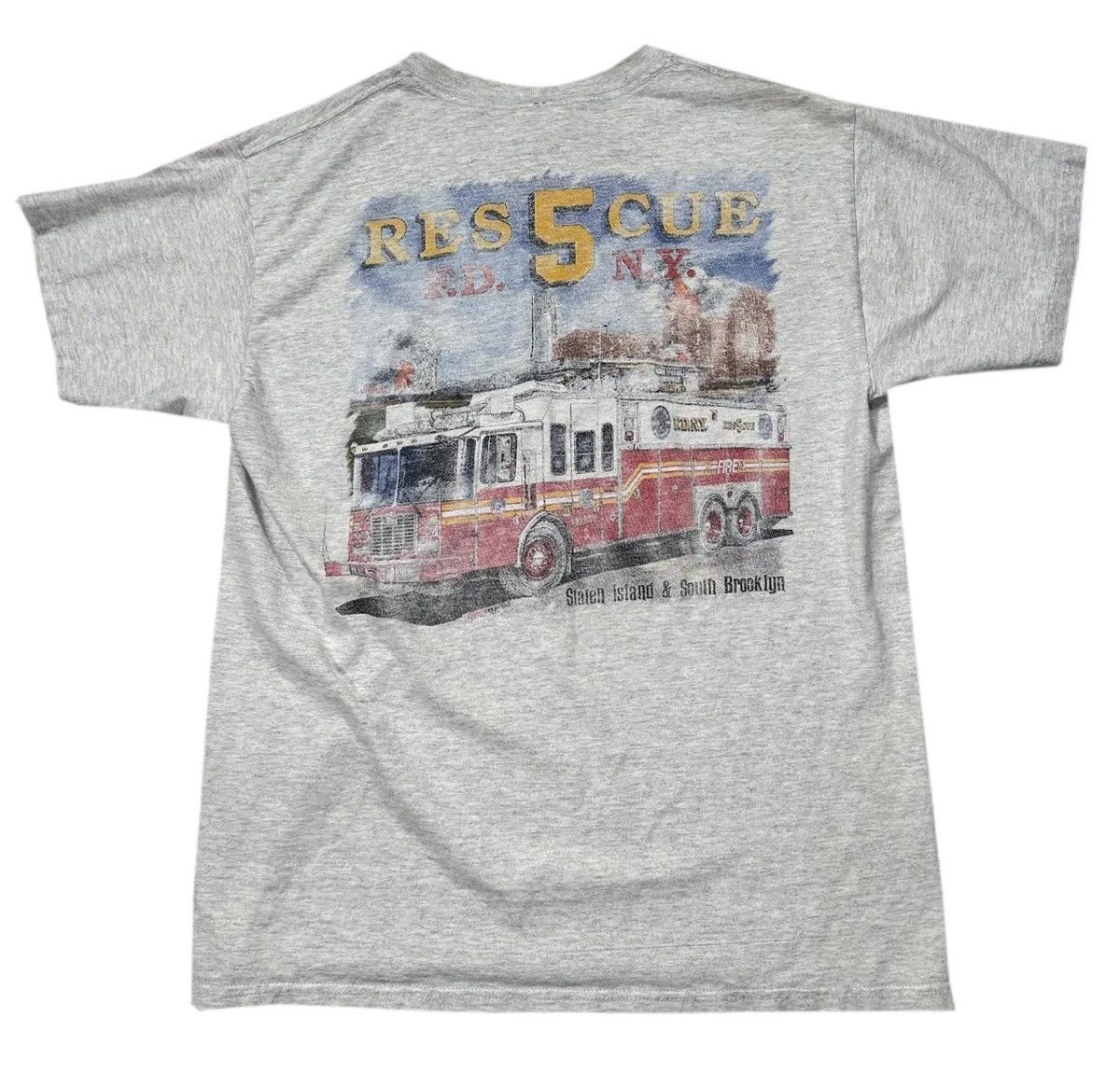 Gildan Vintage FDNY Staten Island South Brooklyn T Shirt (Size L) Size US L / EU 52-54 / 3 - 1 Thumbnail