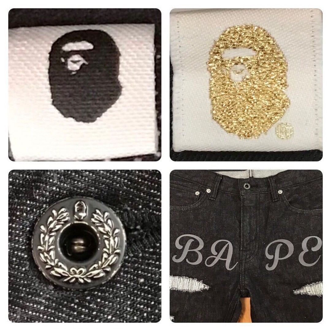 Bape BAPE LOGO DAMAGED Black Denim Pants a bathing ape ★size L Size US 34 / EU 50 - 10 Thumbnail