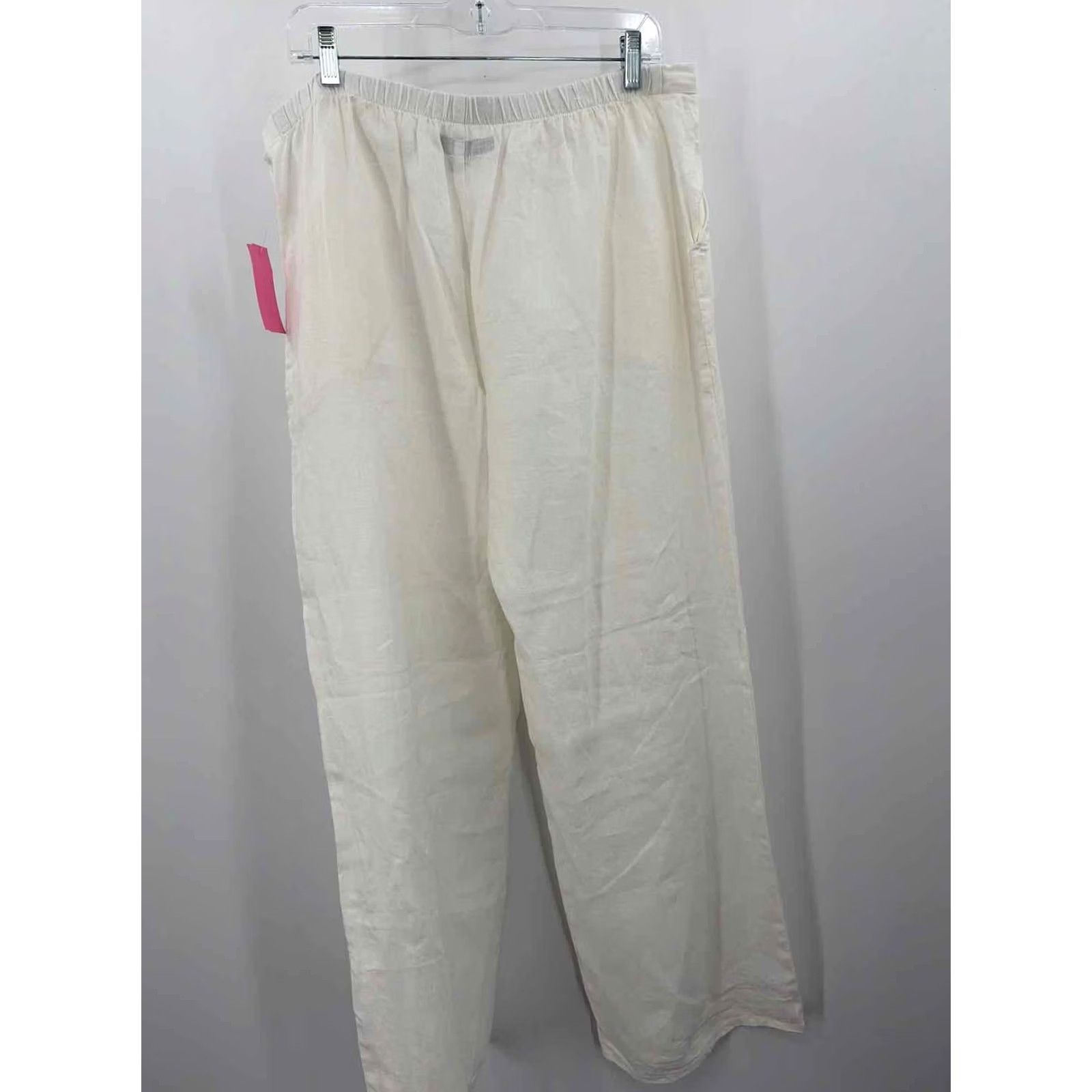 FLAX Flax White Pull On Pants Medium Regular Size 32" / US 10 / IT 46 - 3 Thumbnail