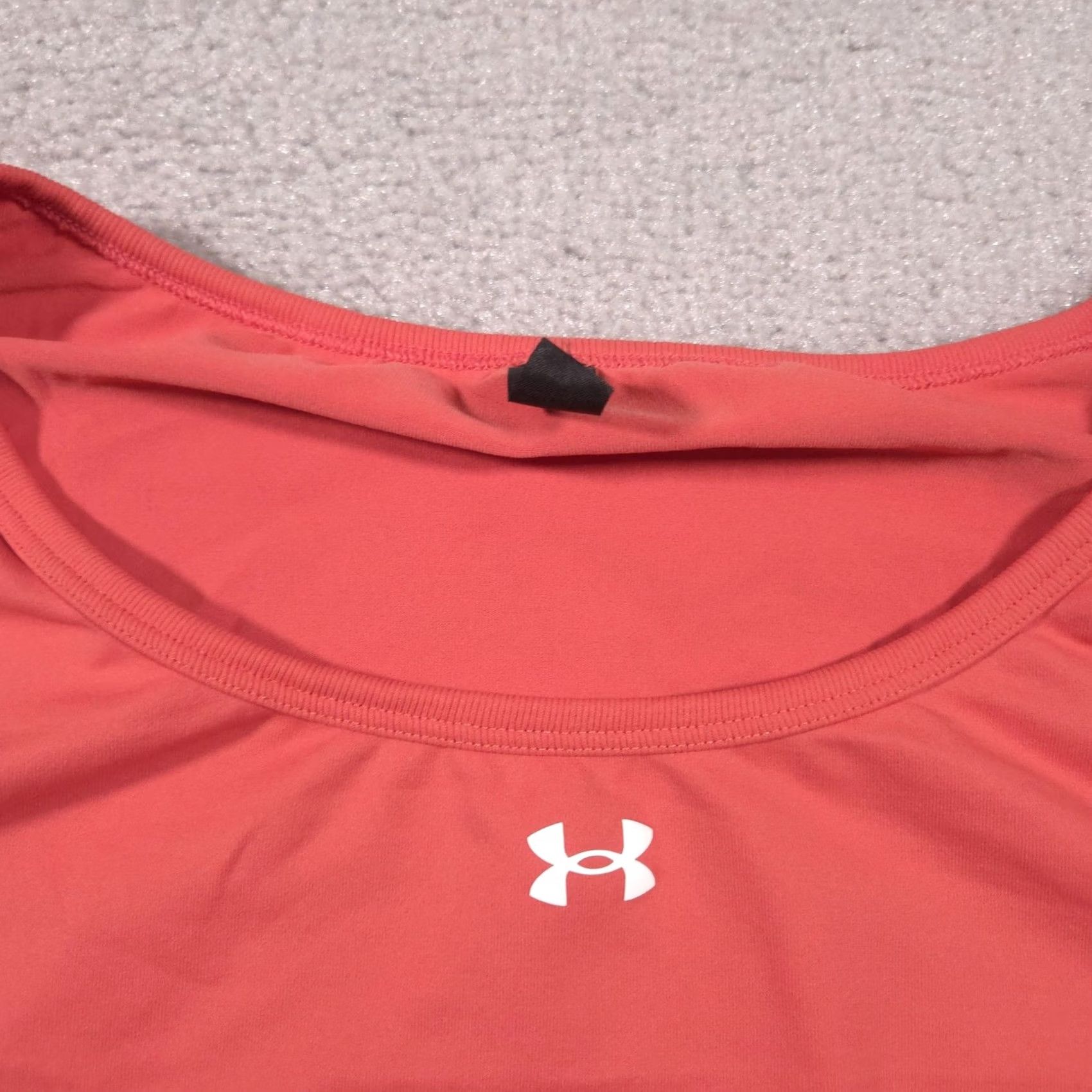 Under Armour Under Armour Shirt Womens XL Cropped Long Sleeve Crew Neck Gym Training Coral Pink Logo Size XL / US 12-14 / IT 48-50 - 5 Thumbnail