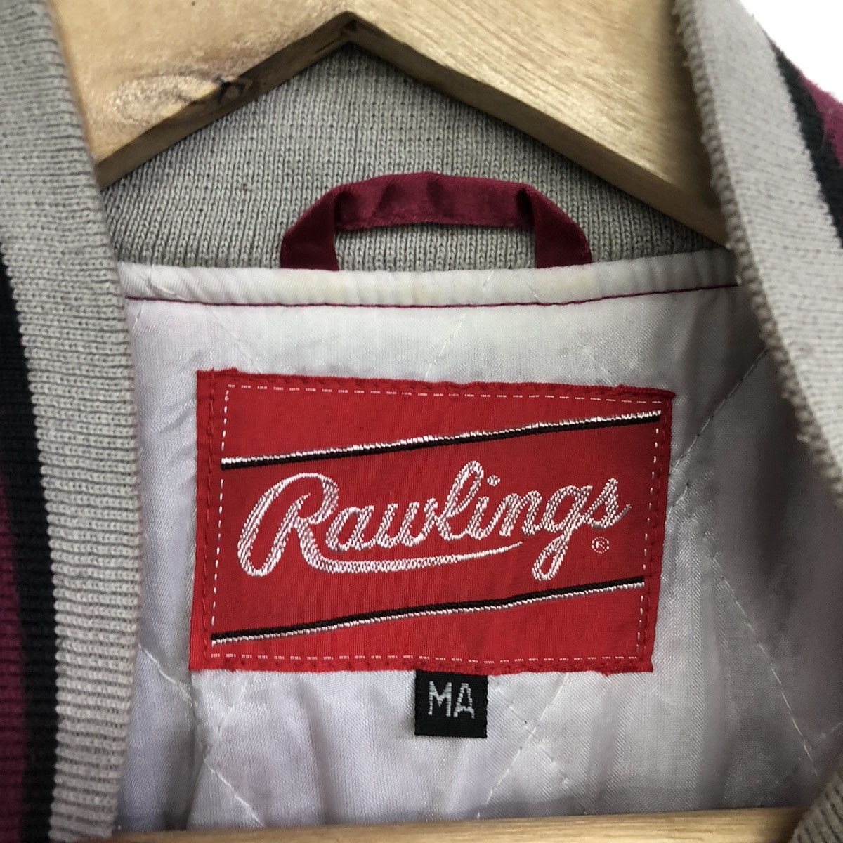 Japanese Brand Rawlings Varsity Spellout Embriodered Light Jacket Size US M / EU 48-50 / 2 - 9 Thumbnail
