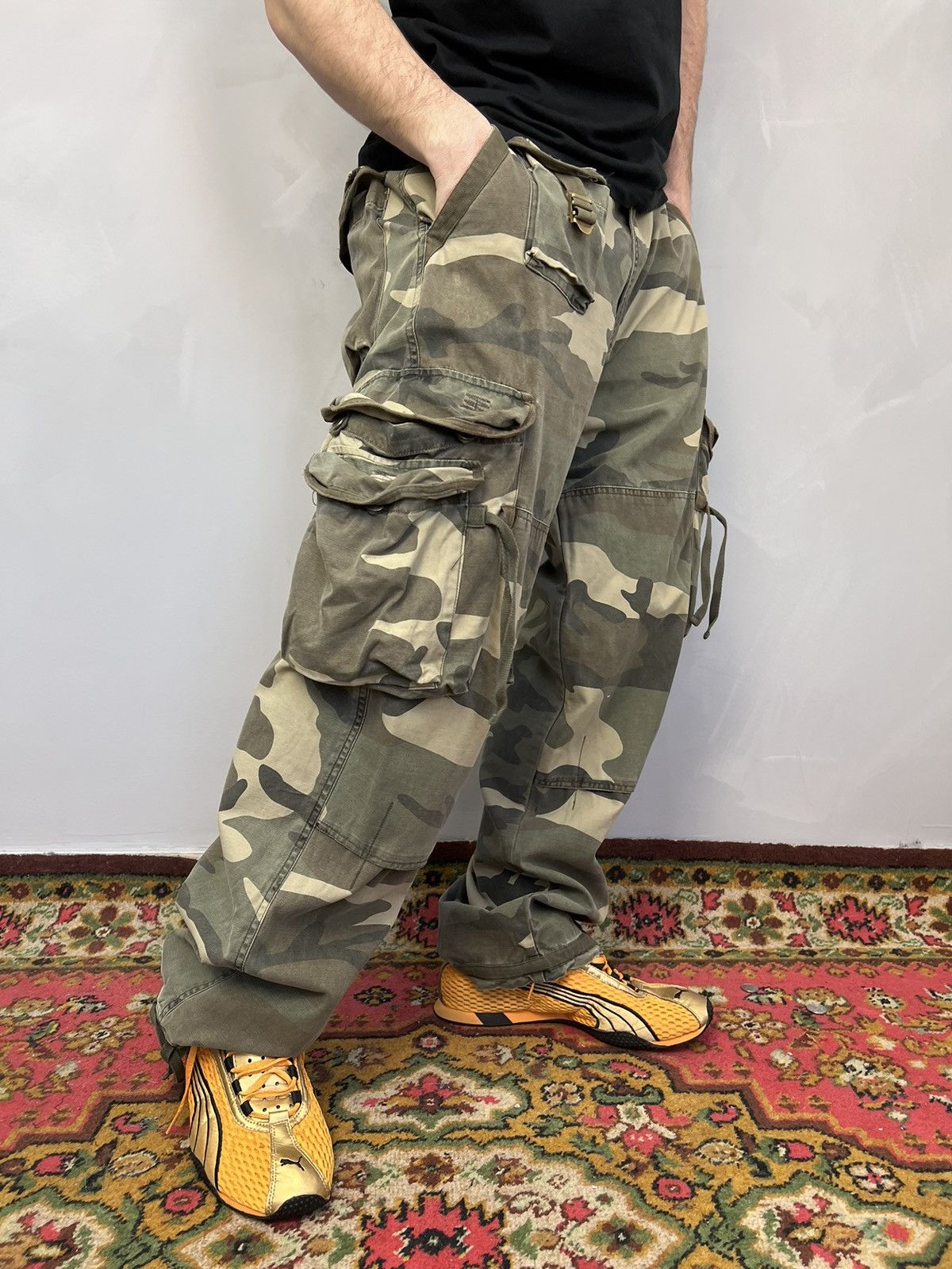 Hysteric Glamour × Junya Watanabe × Yohji Yamamoto VTG Rick Owens Raf Simons Balenci Stvle CAMO Jeans 90s Size US 32 / EU 48 - 1 Thumbnail