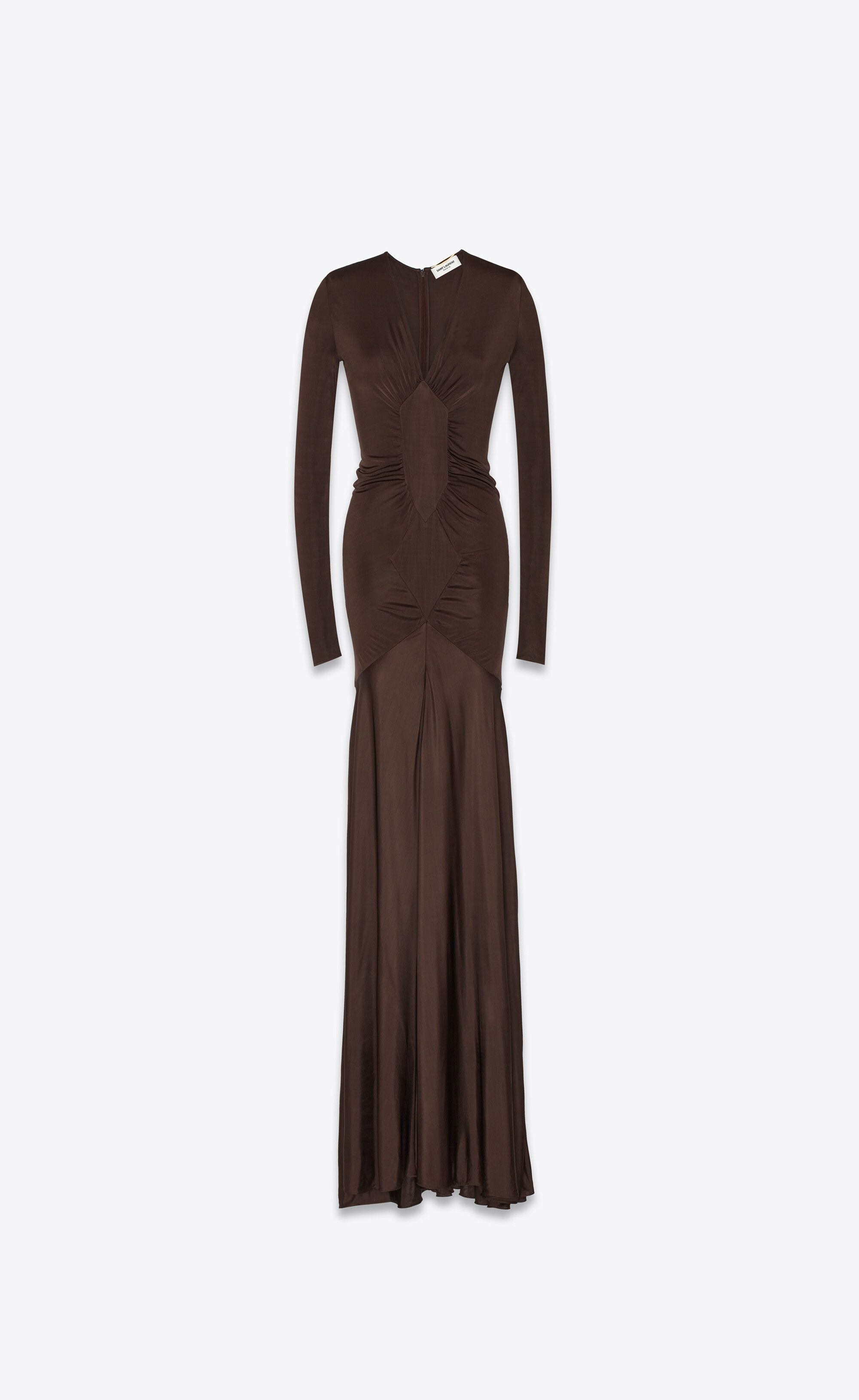 Saint Laurent Paris o1bcso1str1124 Gown in Coffee Size M / US 6-8 / IT 42-44 - 1 Thumbnail