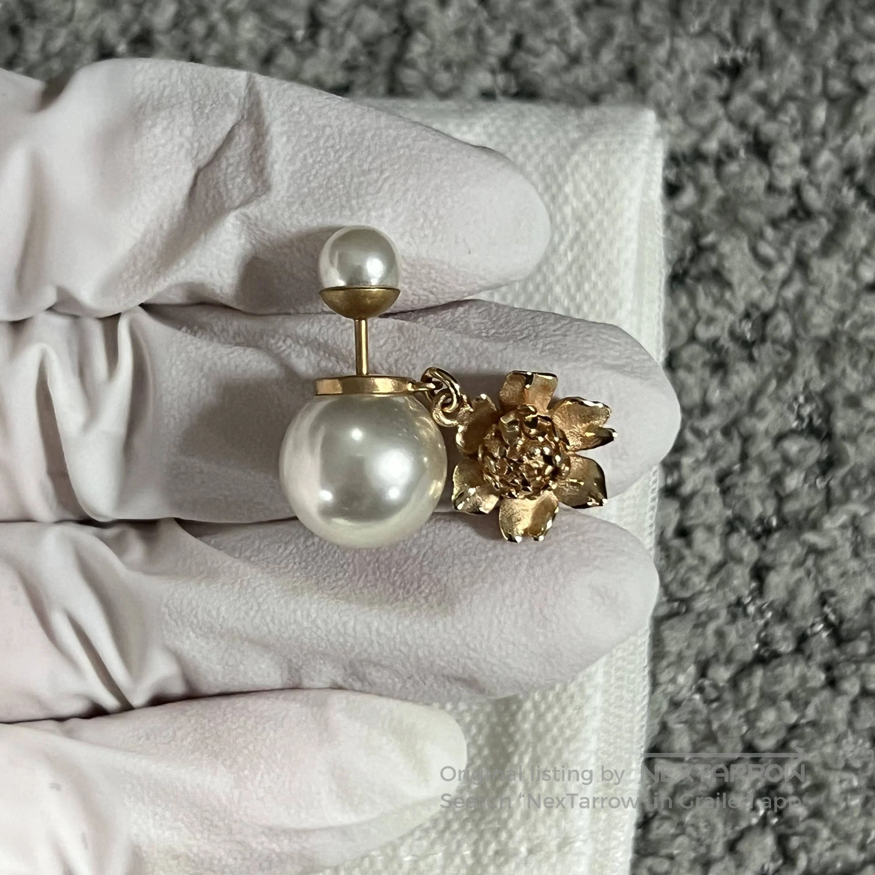 Dior Dior Early spring golden brand logo: Jihua metal resin ear Size ONE SIZE - 3 Thumbnail