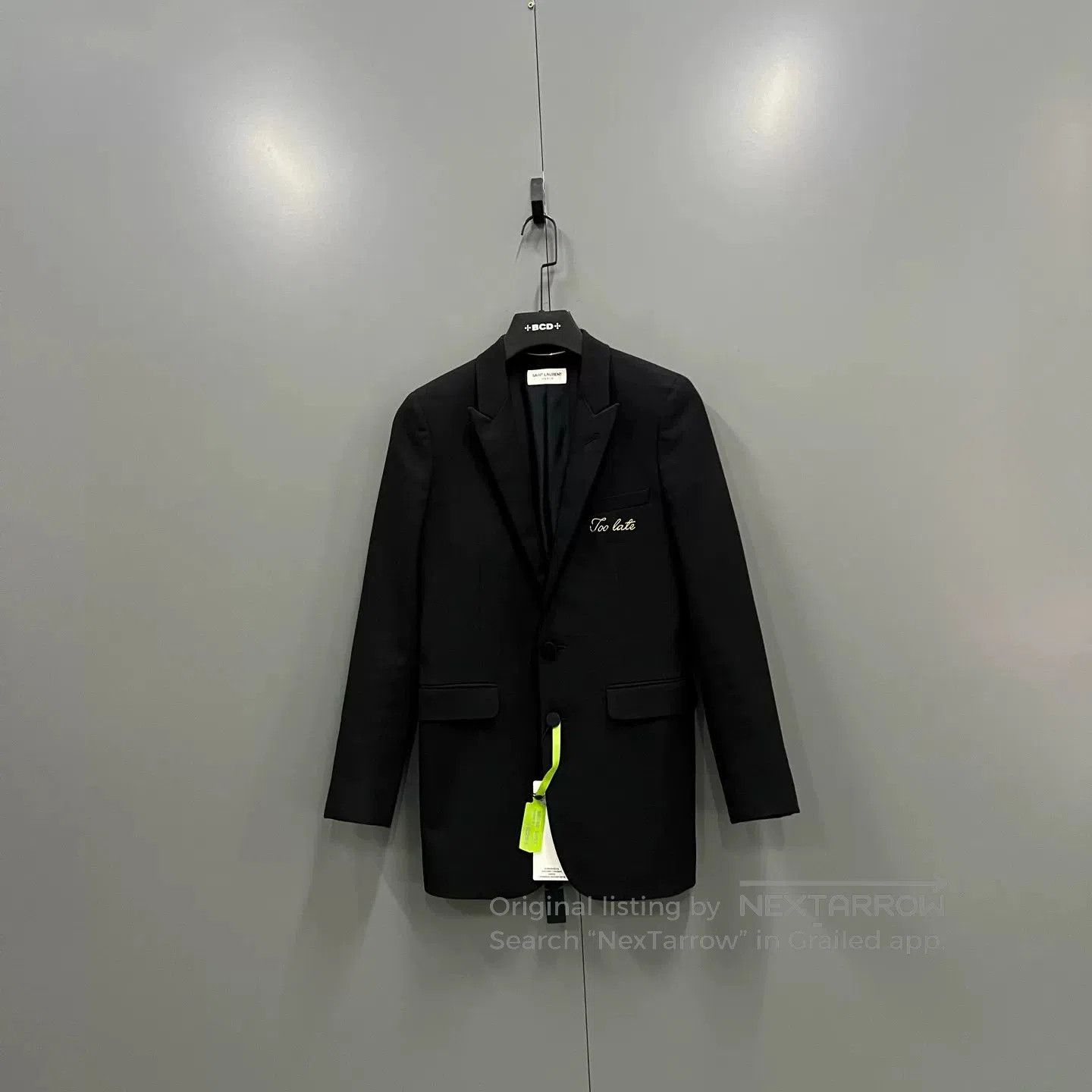 Saint Laurent Paris Saint Laurent Black Embroidered Lapel Blazer. Size US M / EU 48-50 / 2 - 1 Thumbnail