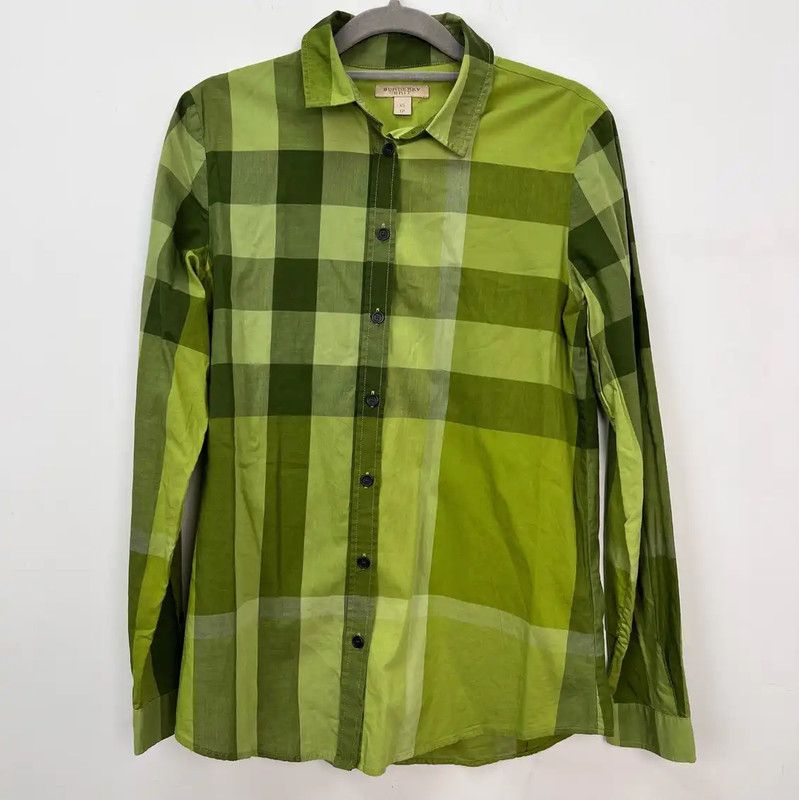 Burberry Burberry Green Cotton Blend Women's Shirt Size XS / US 0-2 / IT 36-38 - 1 Thumbnail