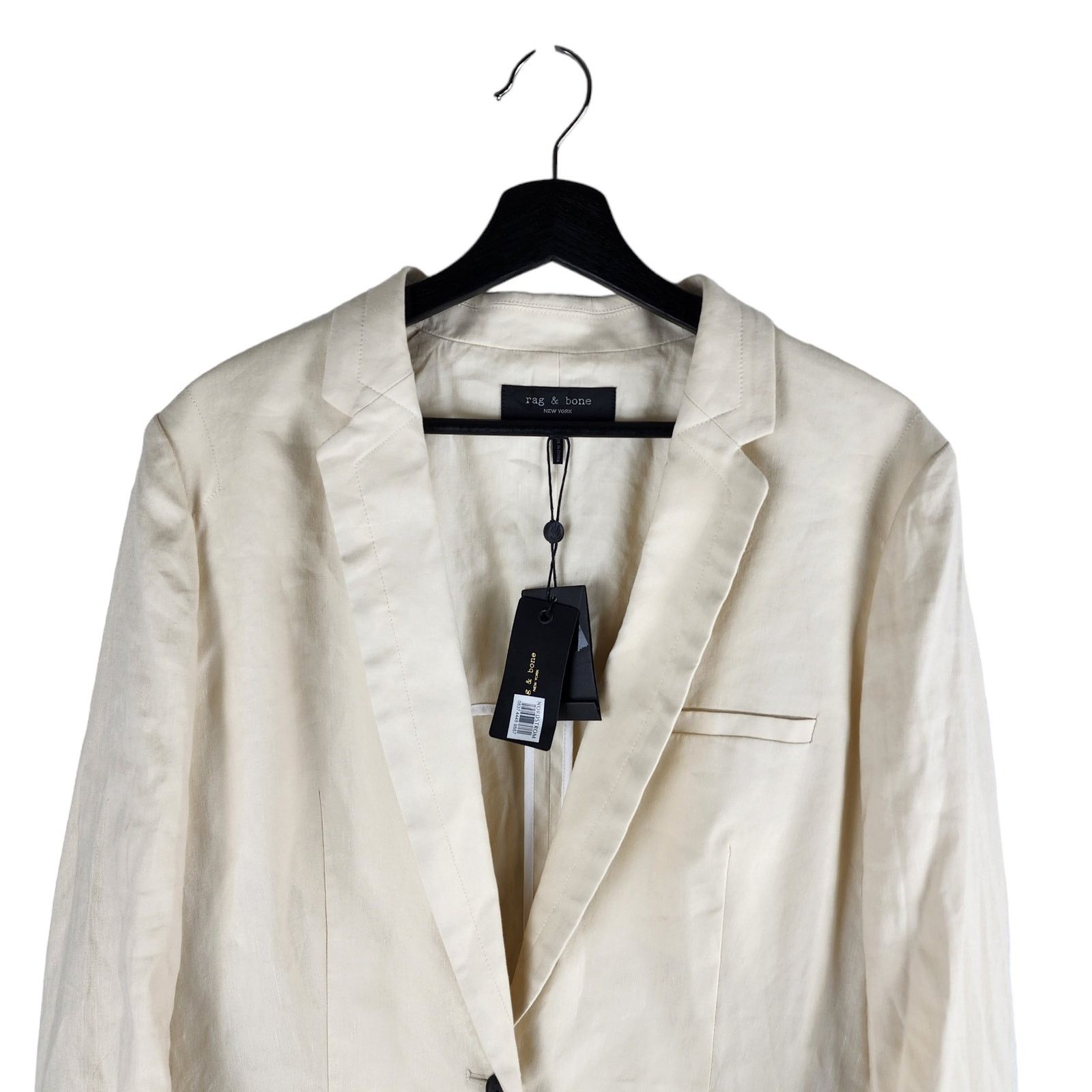 Rag & Bone NEW Rag & Bone Margot Linen Blazer Light Dove One Button 12 Size XL / US 12-14 / IT 48-50 - 4 Thumbnail