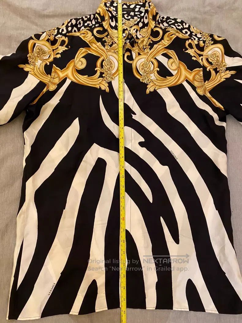 Versace Versace Mulberry silk zebra pattern long-sleeved shirt Size US M / EU 48-50 / 2 - 9 Thumbnail