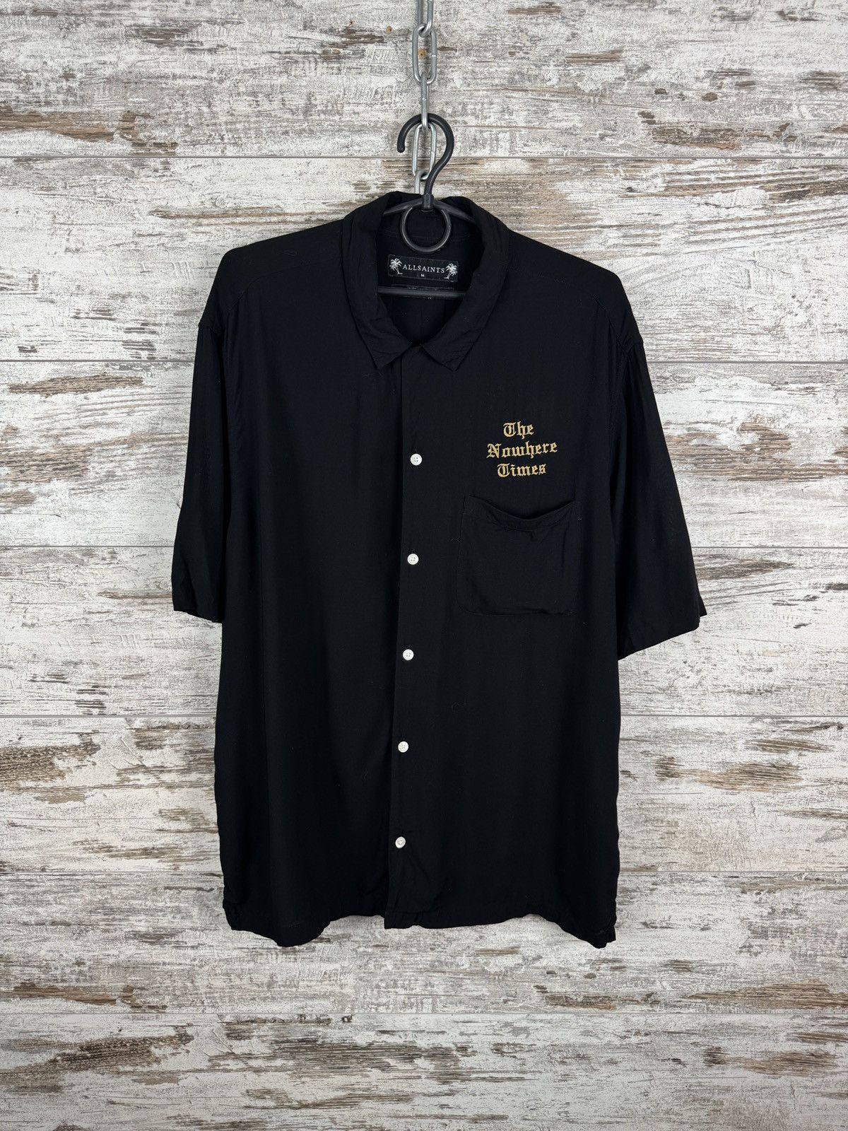 Allsaints Allsaints Black Oblivion Hawaiian Shirts The Nowhere Times Size US M / EU 48-50 / 2 - 2 Thumbnail