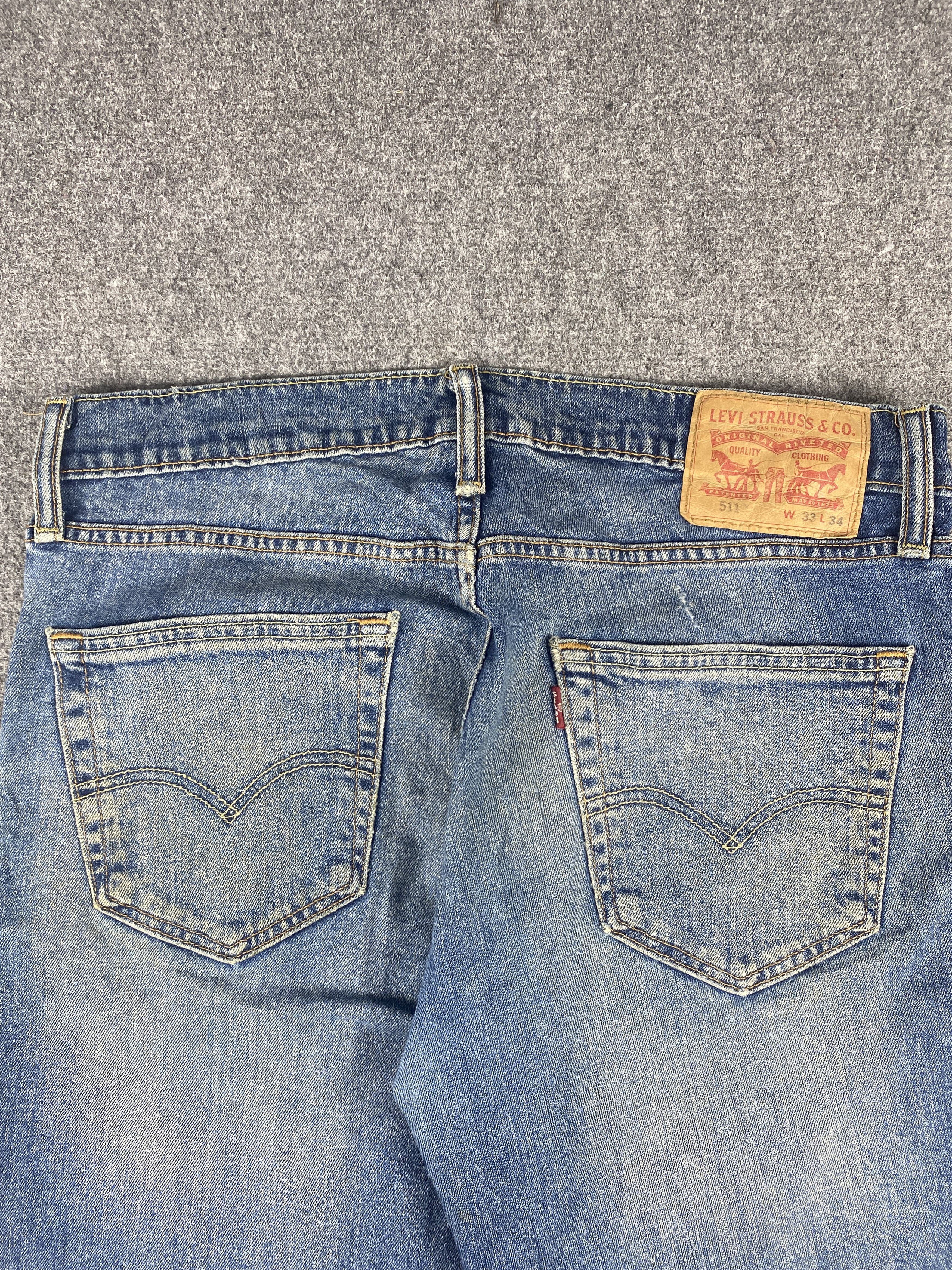 Levi's Vintage Levis 511 Faded Blue Jeans 33x33 Size US 33 - 4 Thumbnail