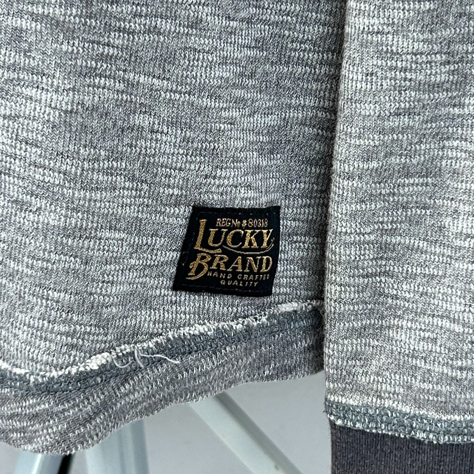 Lucky Brand Lucky Brand Henley T Shirt Long Sleeve Gray L Large Size US L / EU 52-54 / 3 - 7 Thumbnail