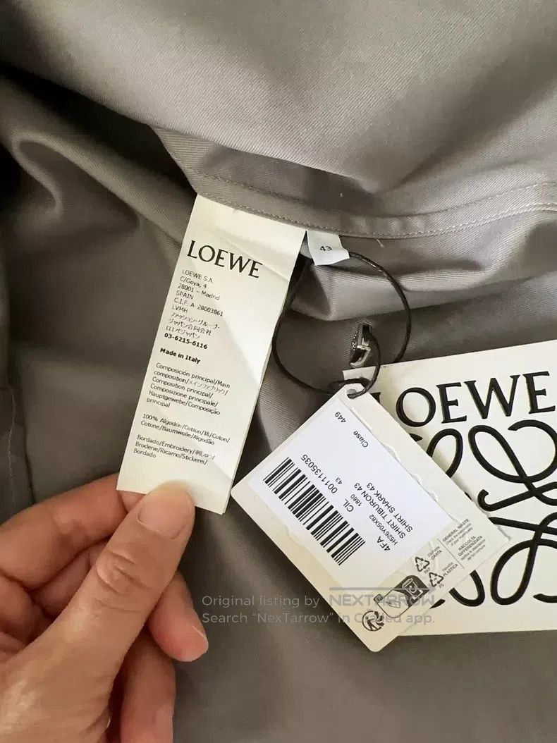 Loewe Loewe size 43 Solid color long-sleeve shirt with embroidere Size US M / EU 48-50 / 2 - 4 Thumbnail