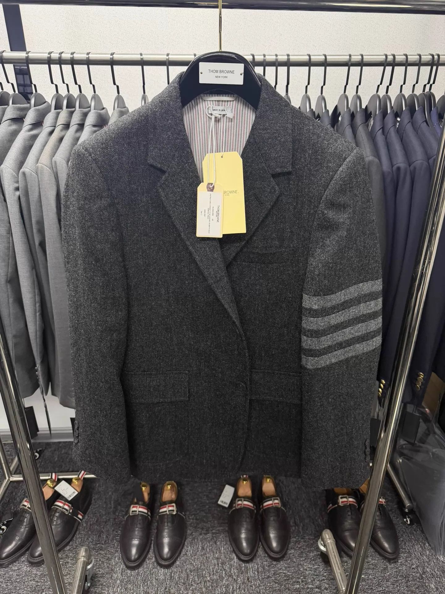 Thom Browne Thom Browne 4-Bar Suit Jacket Men Black/Gray Rare Thick Size US M / EU 48-50 / 2 - 1 Thumbnail