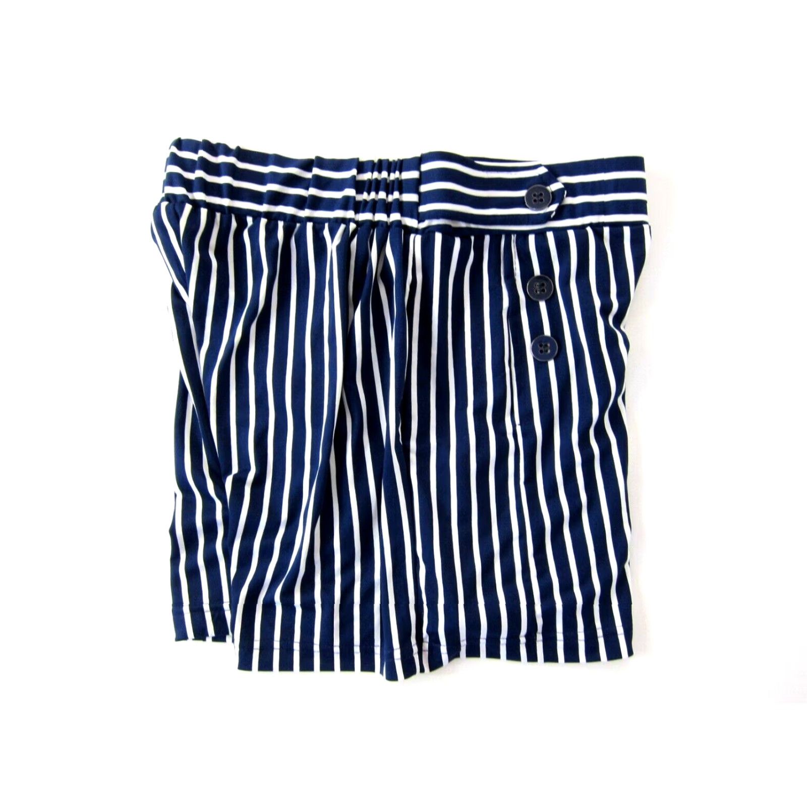 Vintage NWT Robert Louis Navy Blue White Stripe Stretch High Rise Pocket Sailor Shorts S Size 28" / US 6 / IT 42 - 5 Thumbnail