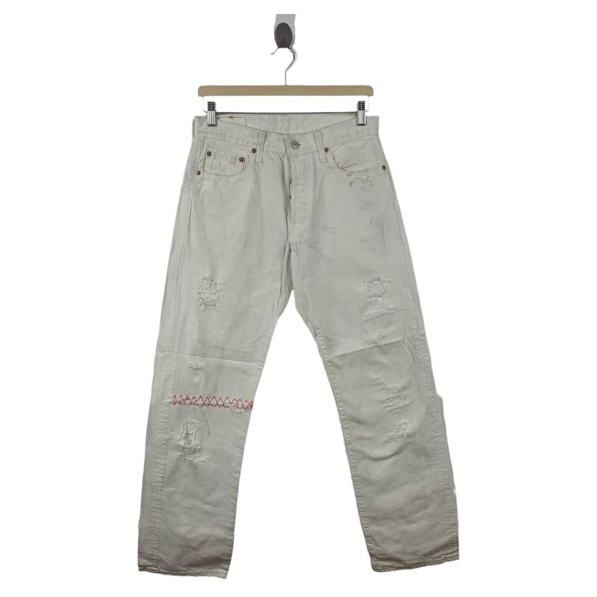 Vintage LEVI’S lot 501 distressed white colour jeans
