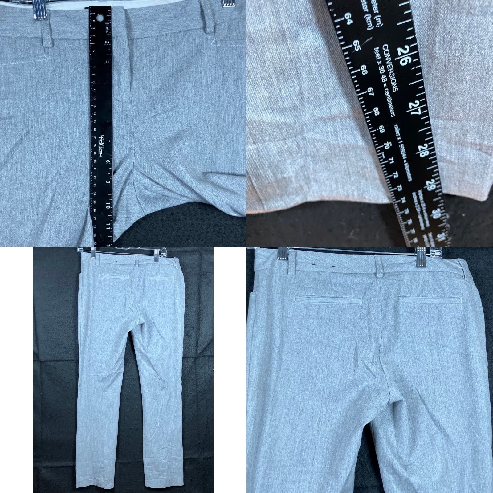 Express Express Womens Pants Gray Columnist Mid Rise Straight Leg Stretch 6R Size 28" / US 6 / IT 42 - 8 Thumbnail