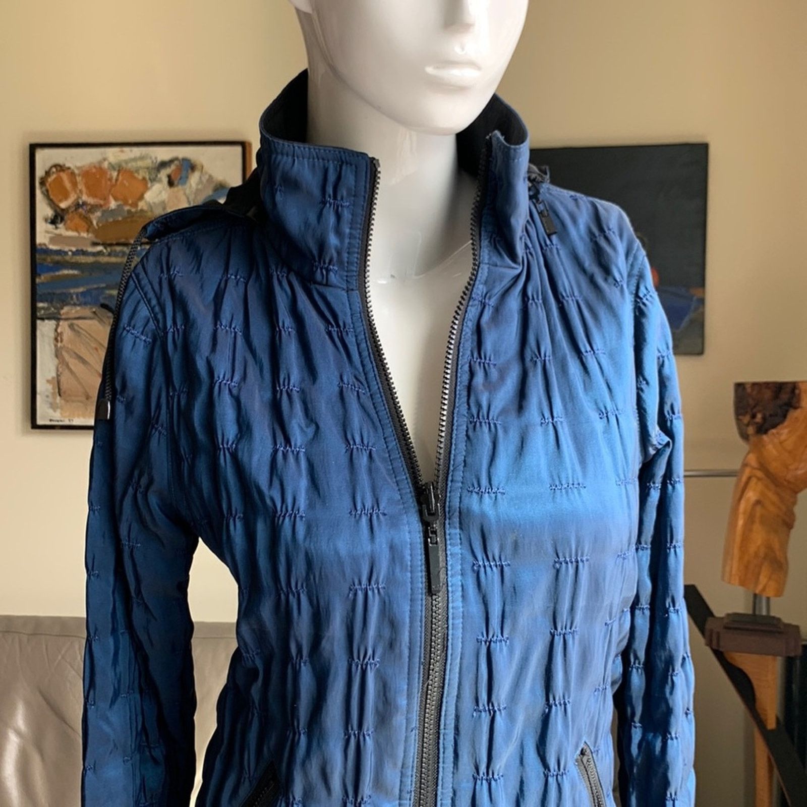 Vintage Mycra pac reversible blue travel raincoat jacket Size XS / US 0-2 / IT 36-38 - 1 Thumbnail