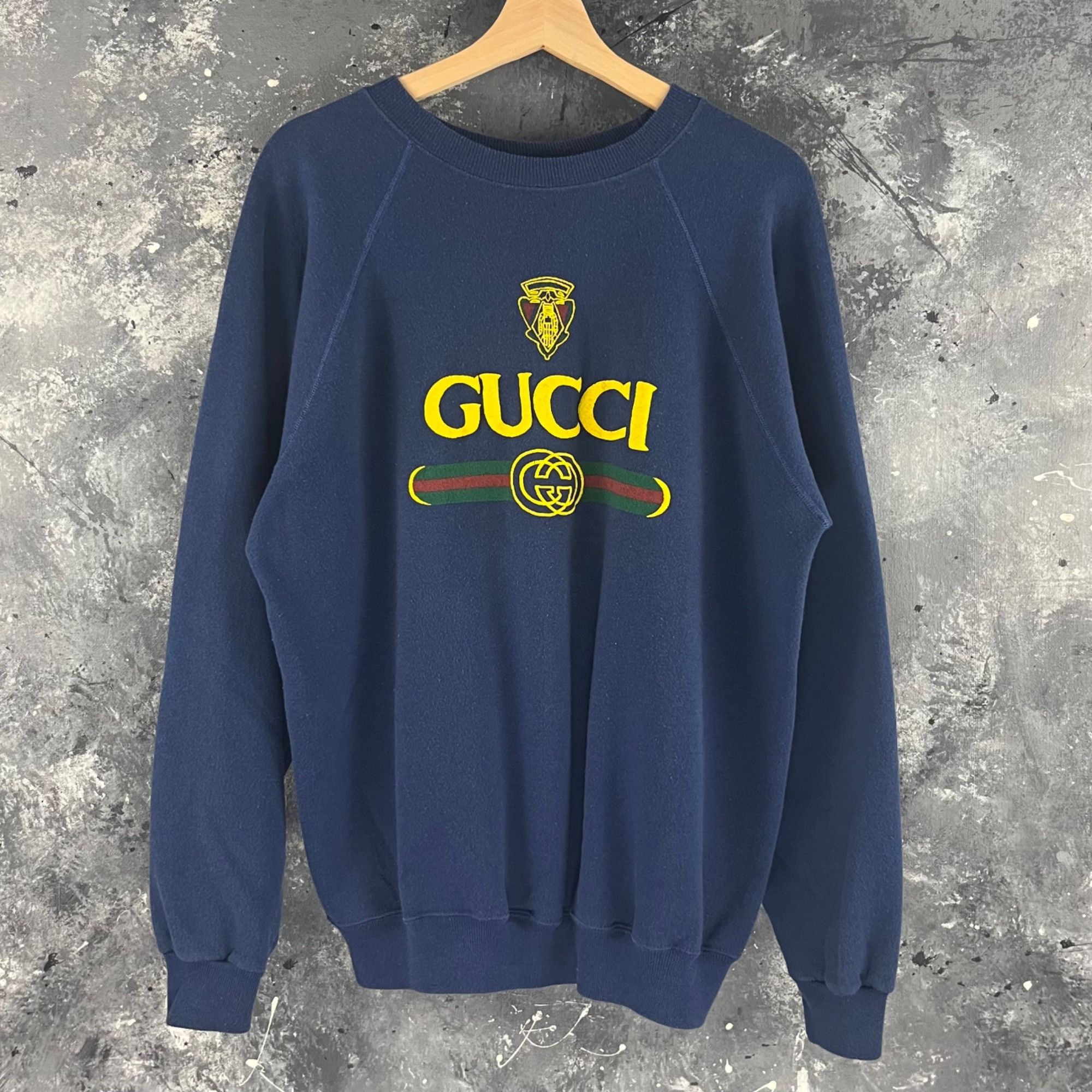 image of Vintage 80’S Gucci Sweatshirt in Navy, Men's (Size Large)