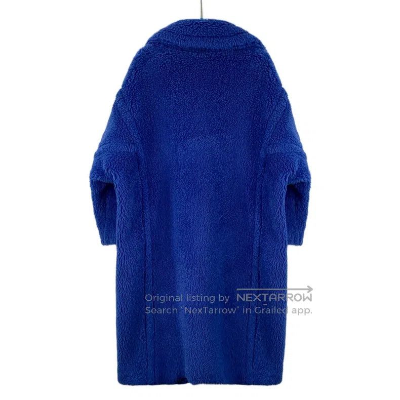Max Mara Max Mara Deep Blue Teddy Alpaca Wool Collar Double Breaste Size S / US 4 / IT 40 - 2 Thumbnail
