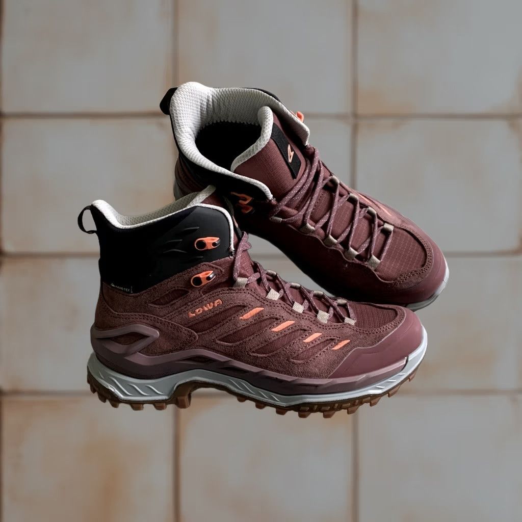 LOWA LOWA INNOVO GORE-TEX MID WATERPROOF HIKING BOOTS WOMEN'S SIZE US 8.5 EU 40 RED Leather Waterproof Boots Womens INNOVO 40 Size US 7 / IT 37 - 1 Thumbnail