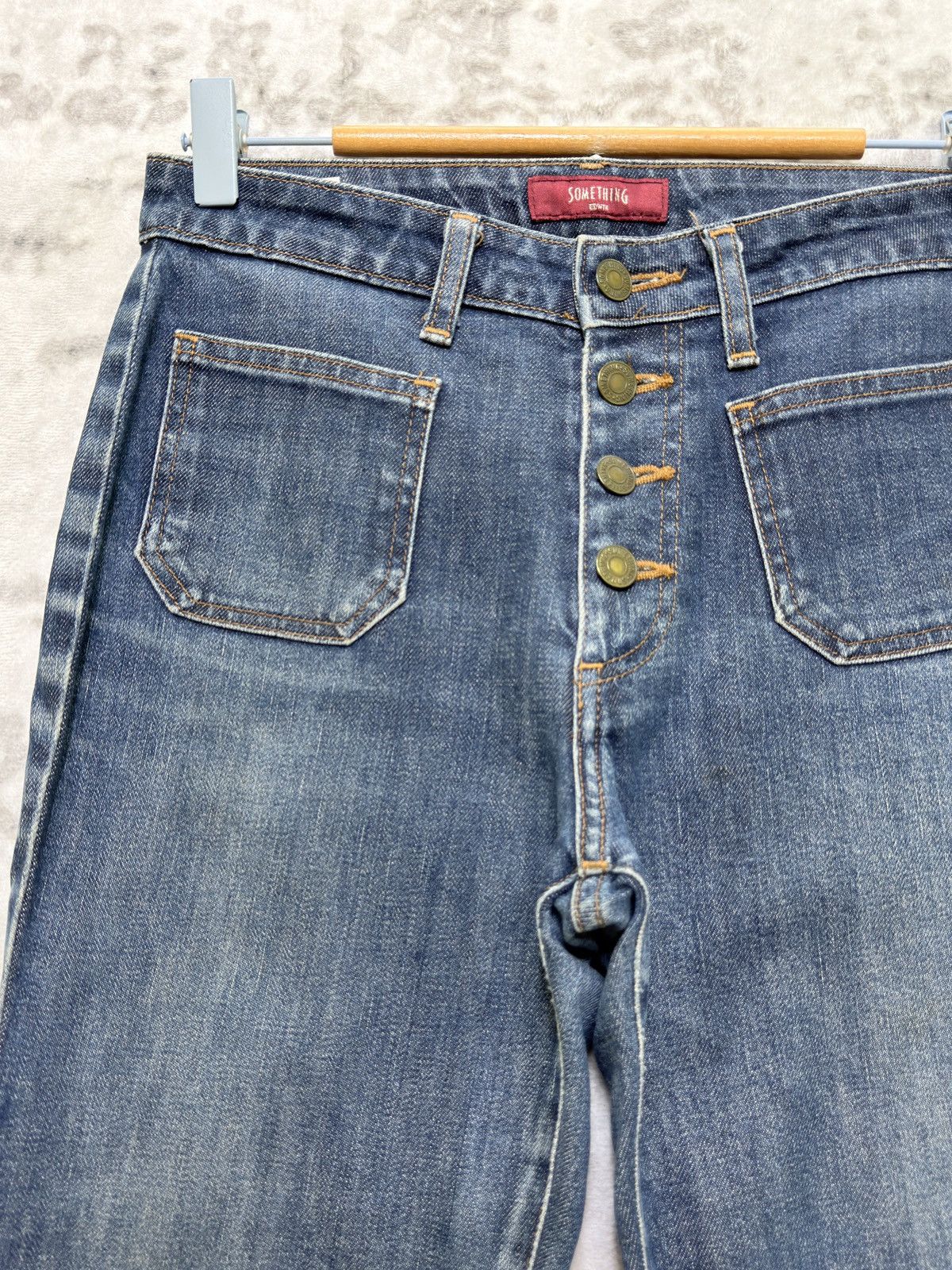 Edwin Vintage Something Flared Bush Pants Y2K Bell Bottom Denim Size 26" / US 2 / IT 38 - 4 Thumbnail