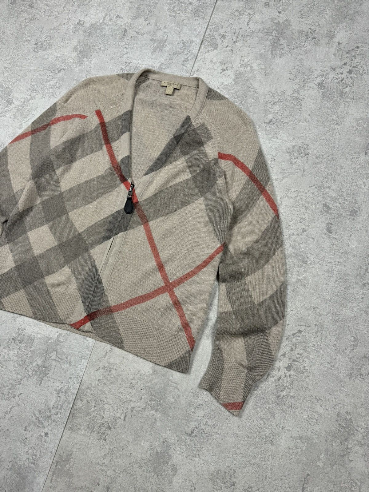 Burberry Women's Burberry Nova Check Wool Zip Cardigan Size L Size L / US 10 / IT 46 - 3 Thumbnail