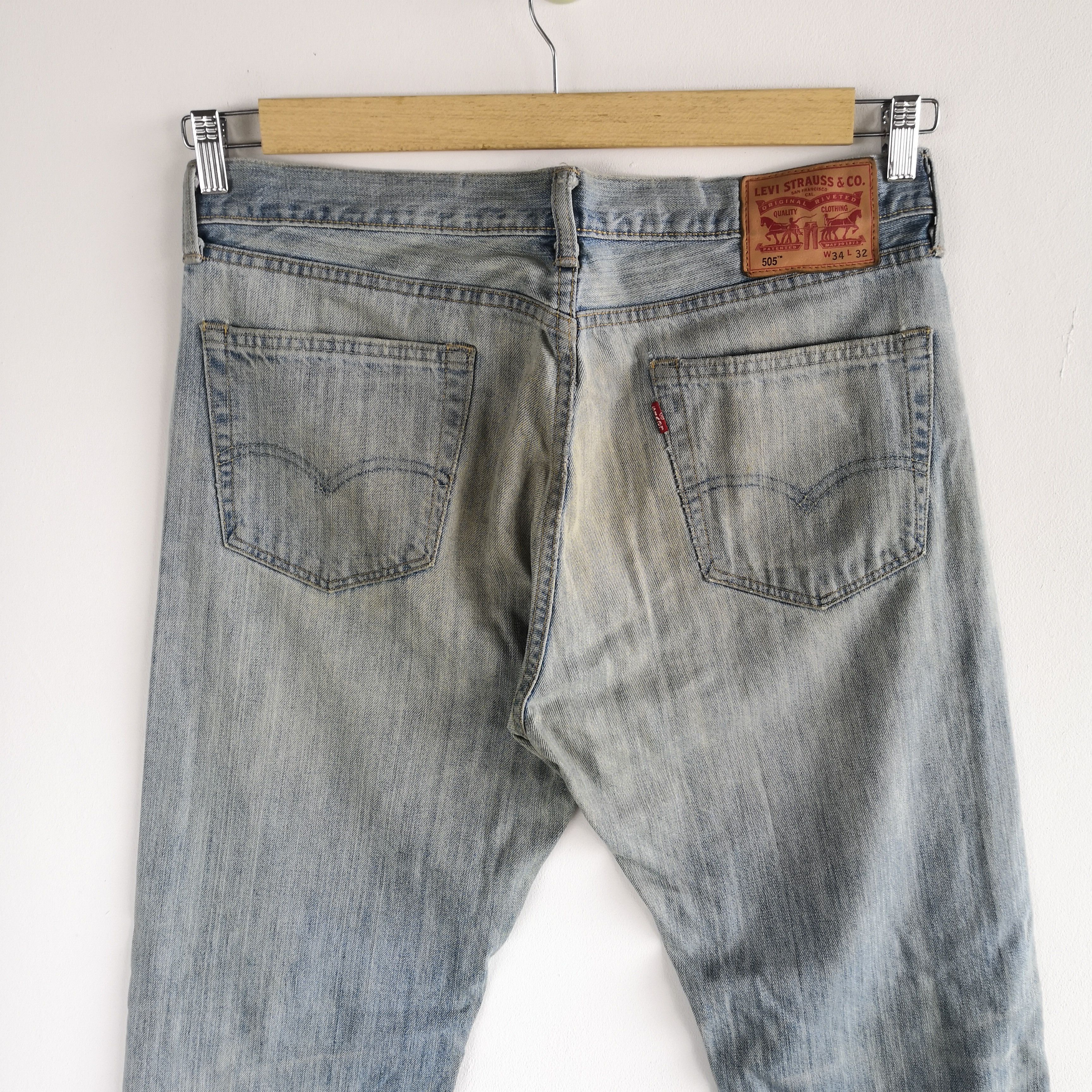 Jean Vintage Levis 505 Mud Wash Denim Distressed Levi's 505 Jeans Size US 34 / EU 50 - 4 Thumbnail
