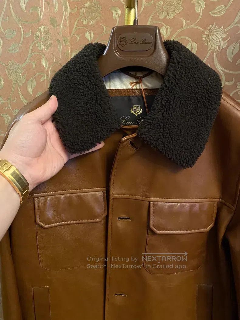 Loro Piana Loro Piana Calfskin Leather Jacket Biker Jacket Jacket wit Size US M / EU 48-50 / 2 - 5 Thumbnail