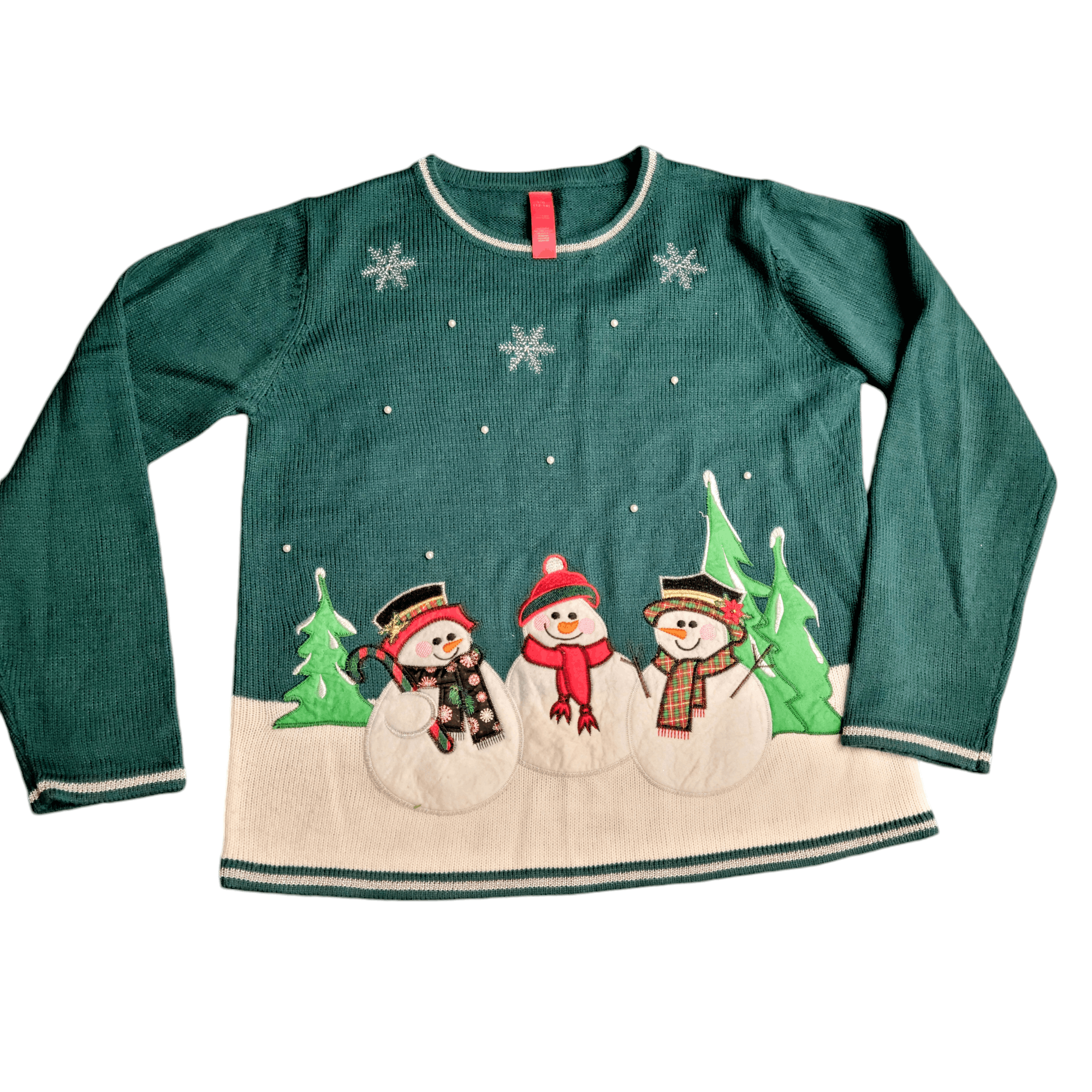 NBDN Nobrandedon Ugly Holiday Sweater with Three Friendly Snowmen Size L / US 10 / IT 46 - 1 Thumbnail
