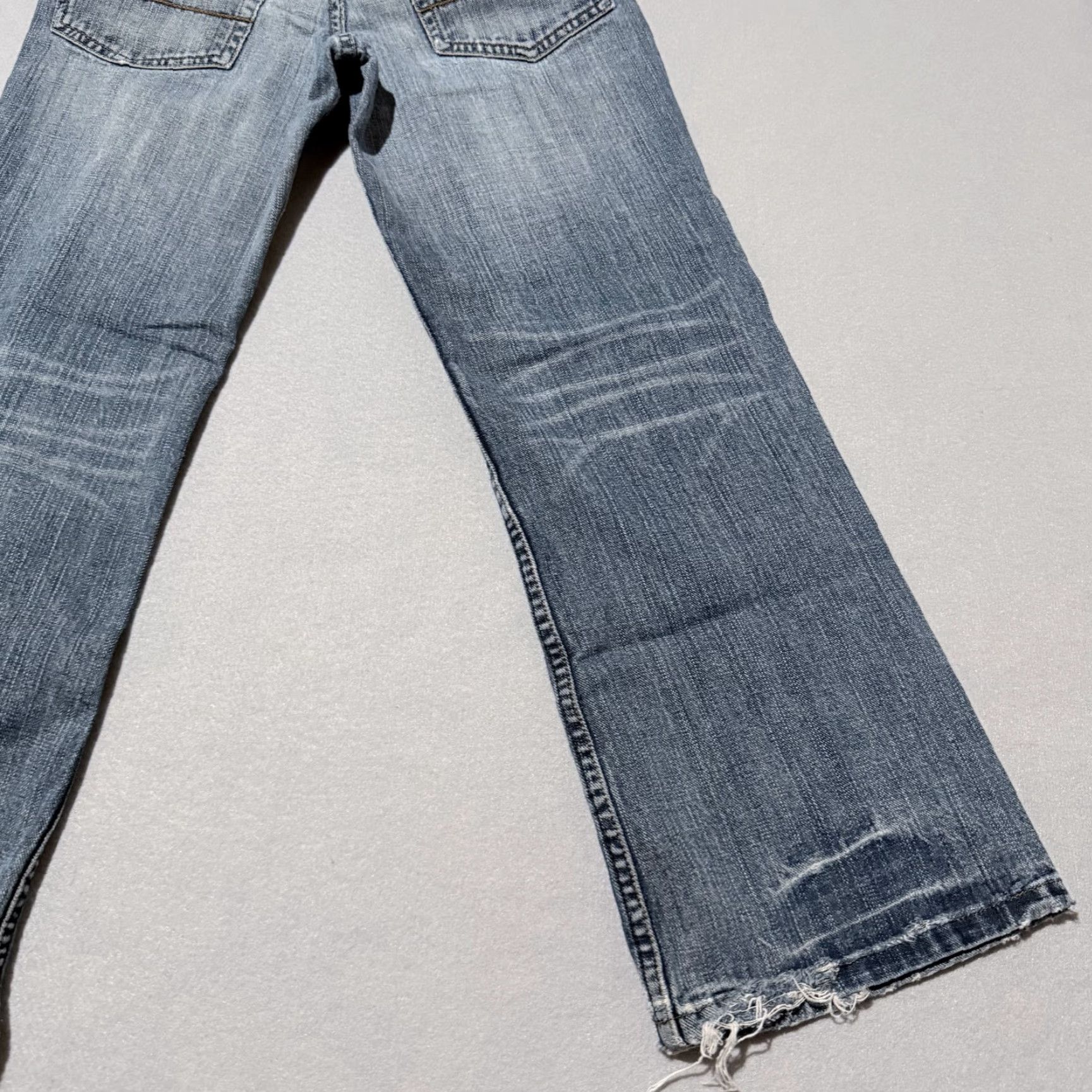 Lee Lee Jeans Women Mid Wash Distressed Straight 12R Blue 26W 5-Pocket Denim Size 34" / US 12 / IT 48 - 7 Thumbnail
