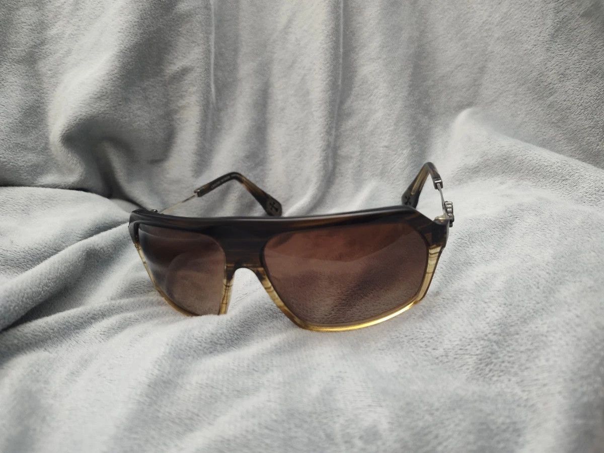 Chrome Hearts Chrome Hearts Nooner Sunglasses Brown Leather Aviator Size ONE SIZE - 1 Thumbnail