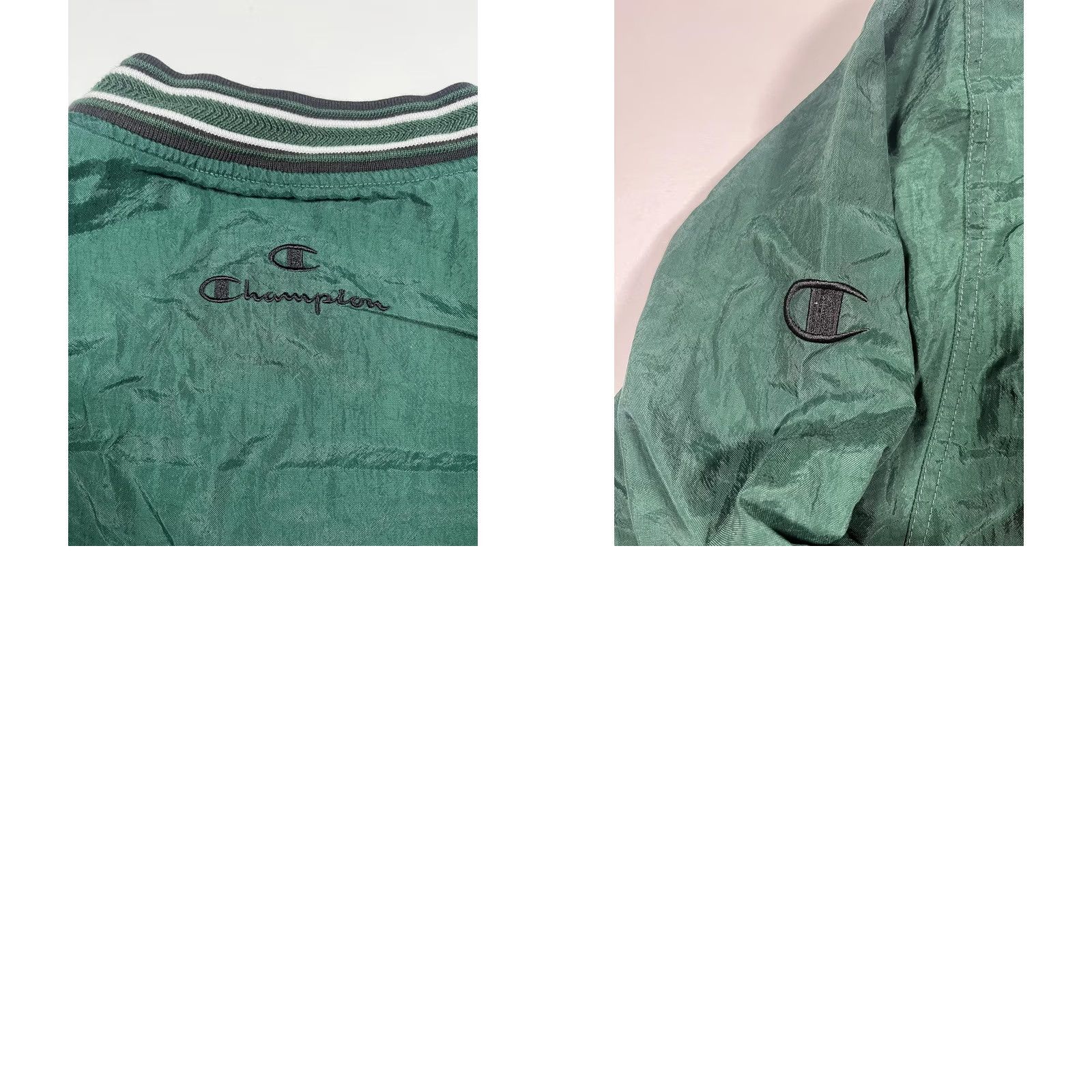 Champion Champion V-Neck Windbreaker Jacket Mens M Green Pullover Solway Embroidered Size US M / EU 48-50 / 2 - 8 Thumbnail