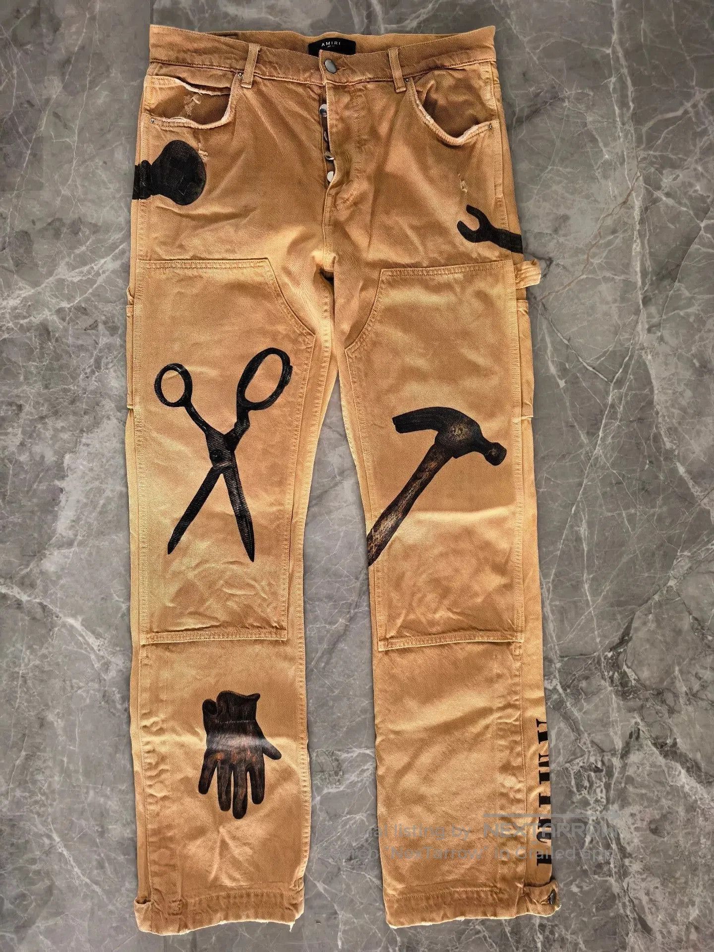 Amiri amiri fw22工装裤 with剪刀印花. Size US 32 / EU 48 - 1 Thumbnail