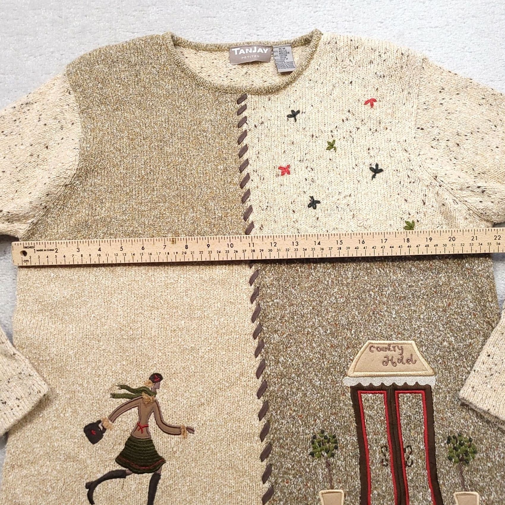 Vintage VINTAGE TanJay Sweater Womens PM Oatmeal Knit Women Petites Brown Country Hotel Size M / US 6-8 / IT 42-44 - 4 Thumbnail