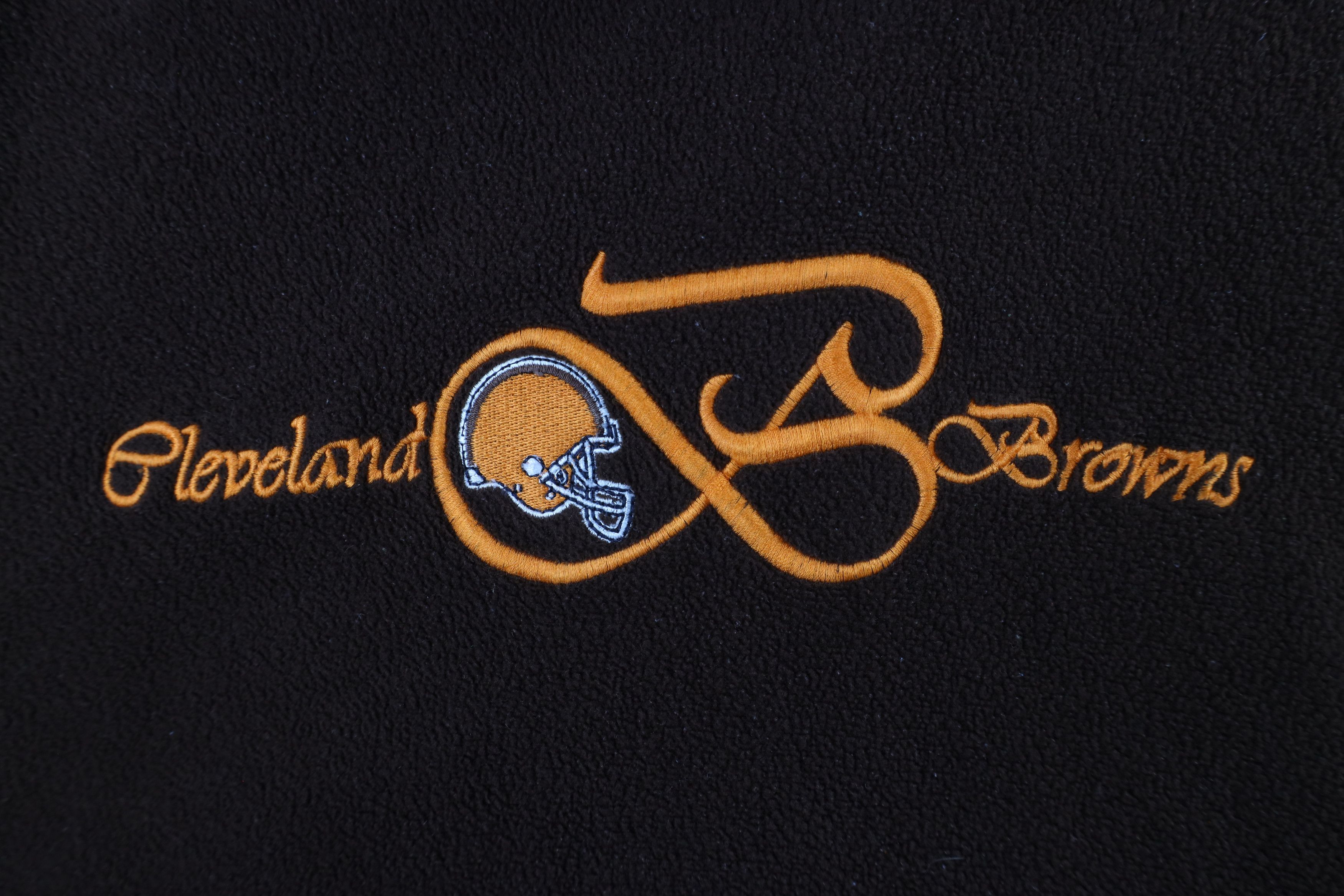 Vintage Vintage 90s Cleveland Browns Football Fleece Hoodie Brown Size XL / US 12-14 / IT 48-50 - 4 Thumbnail