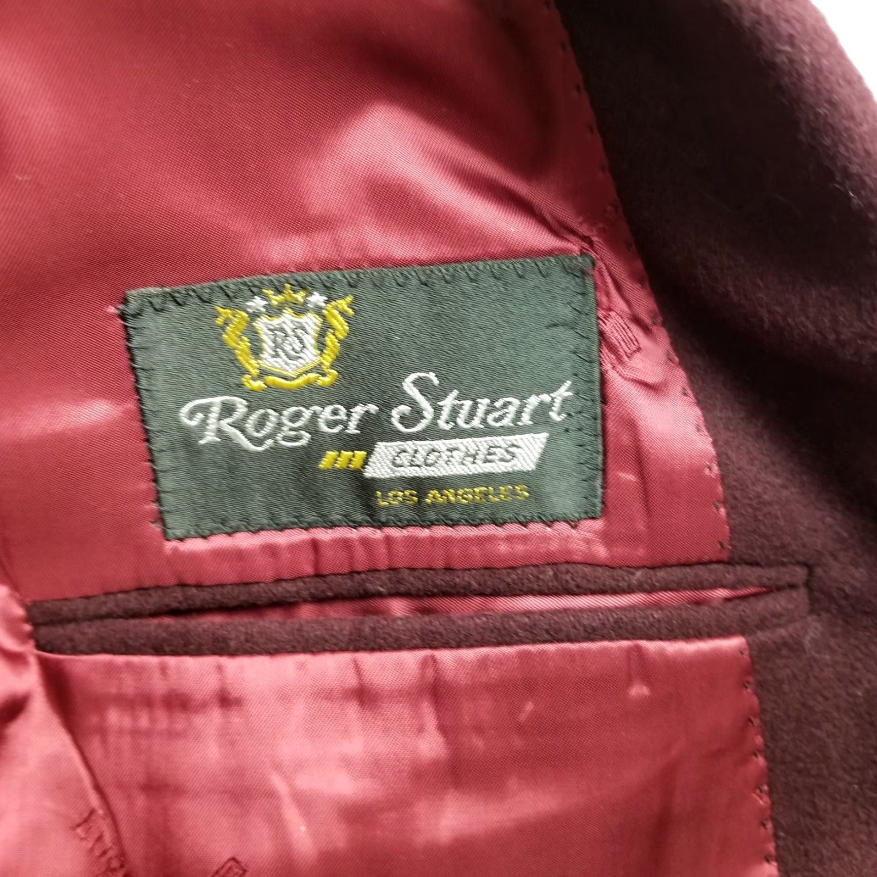 Tombolini Urbis Blazer Mens Italian 48 Roger Stuart Eugenio Tombolini Jacket, Wool, Cashmere, Polyester Red - Vintage Men 48, Regular, Solid Size 48R - 6 Thumbnail