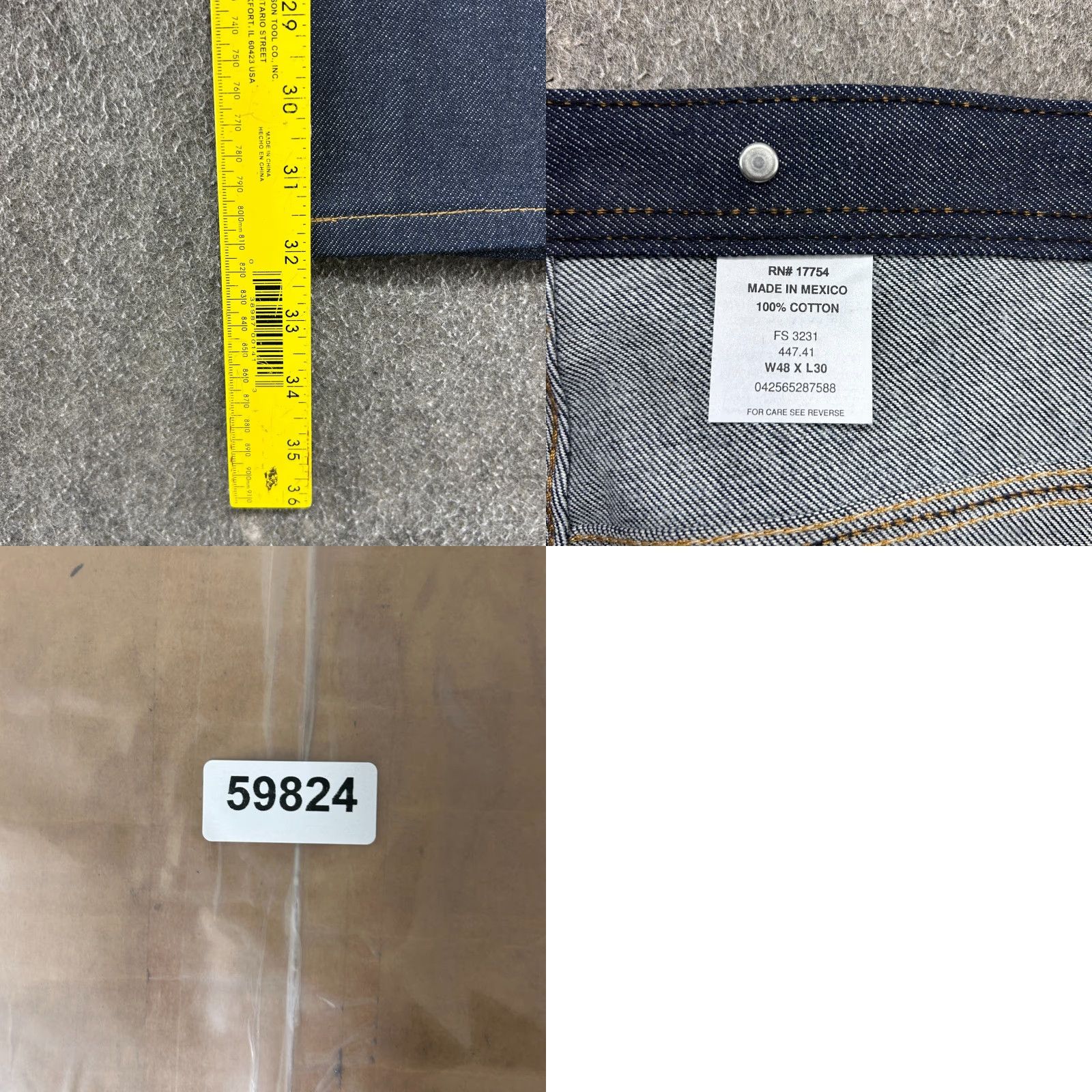 Vintage Key Jeans Mens 48x30 Blue Carpenter Double Knee Relaxed Fit Dark Wash Workwear Jeans Size US 32 / EU 48 - 8 Thumbnail