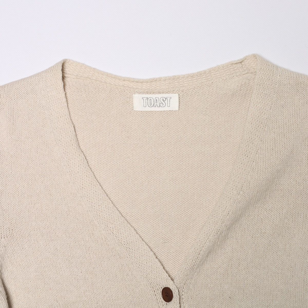 Designer Toast Wool Cotton Cardigan Sweater Beige Size M / US 6-8 / IT 42-44 - 4 Thumbnail