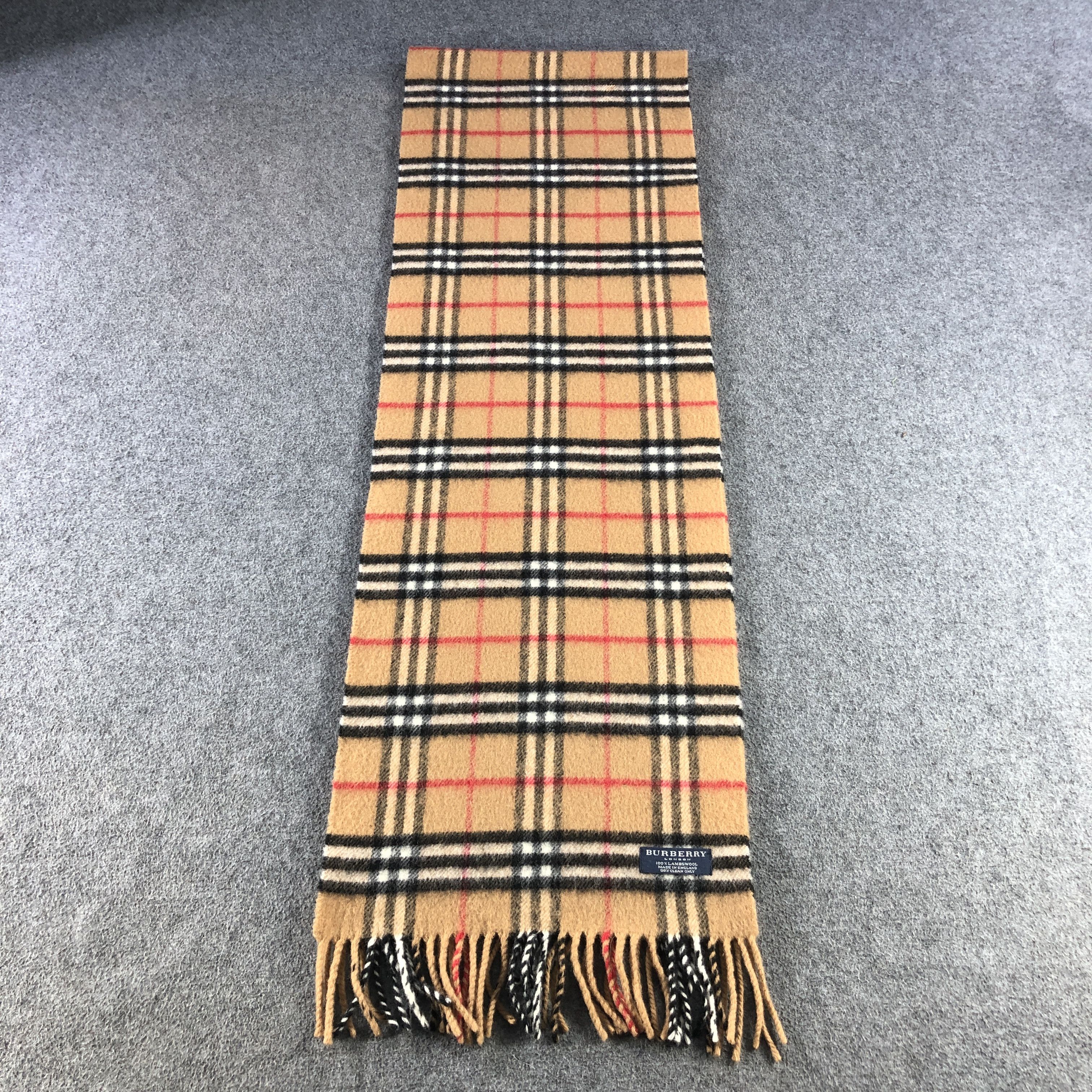 Burberry Burberry Tan Nova Check Wool Scarf Muffler V2906 Size ONE SIZE - 2 Thumbnail
