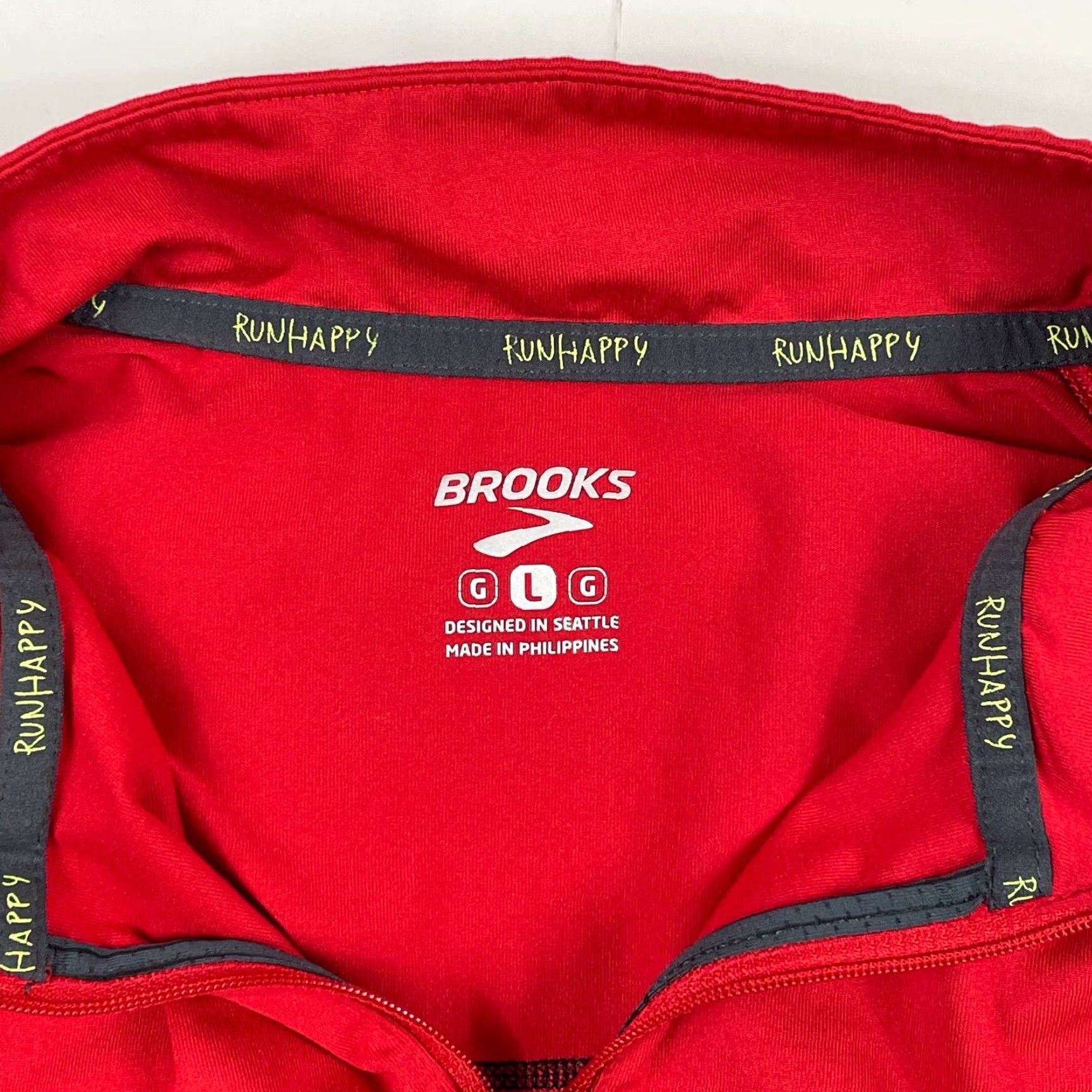 Brooks Brooks Shirt Mens Large Red 1/4 Zip Pullover Running Gym Workout Stretch Activewear Casual Outdoor Weather: Fall Winter Spring Size US L / EU 52-54 / 3 - 6 Thumbnail