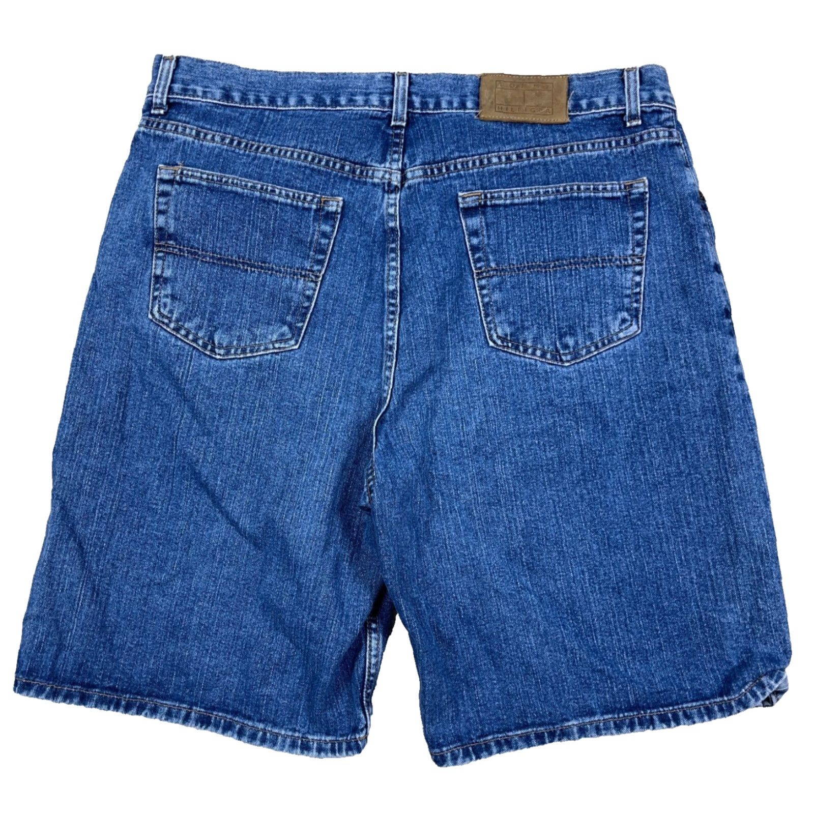 Tommy Hilfiger VINTAGE Tommy Hilfiger Denim Shorts Men 38 Blue Baggy Jorts Relaxed Fit Bermuda 90s Hip Hop Grunge Classic Size US 38 / EU 54 - 2 Thumbnail