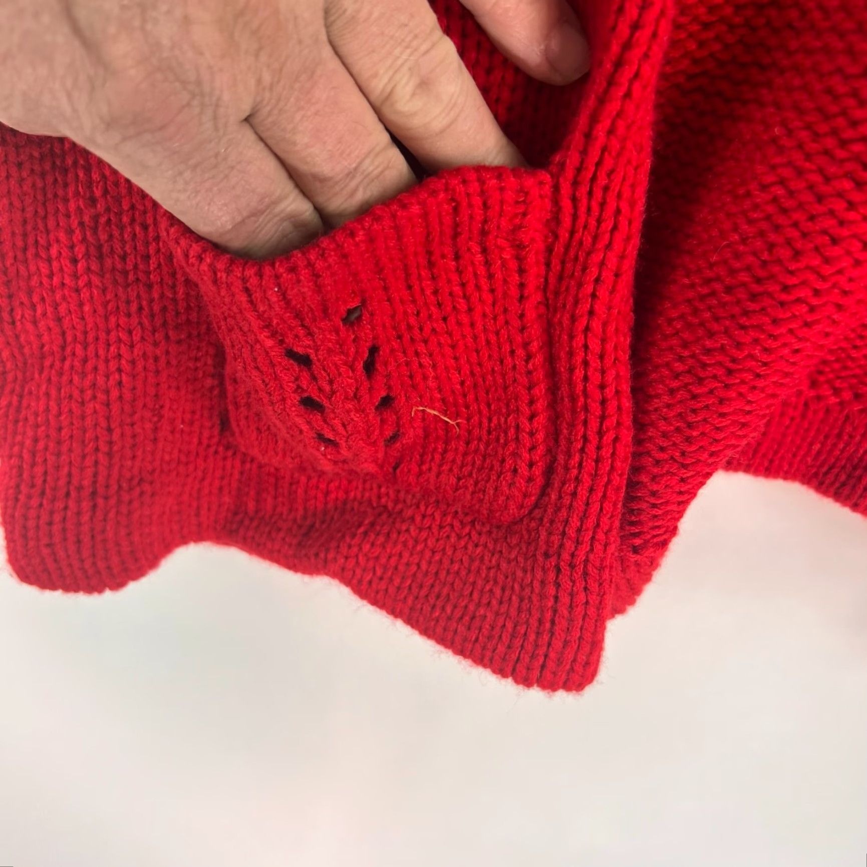 Vintage VINTAGE Artisan Cardigan Sweater Womens XL Red Open Cable Button 90s Theme Size XL / US 12-14 / IT 48-50 - 5 Thumbnail
