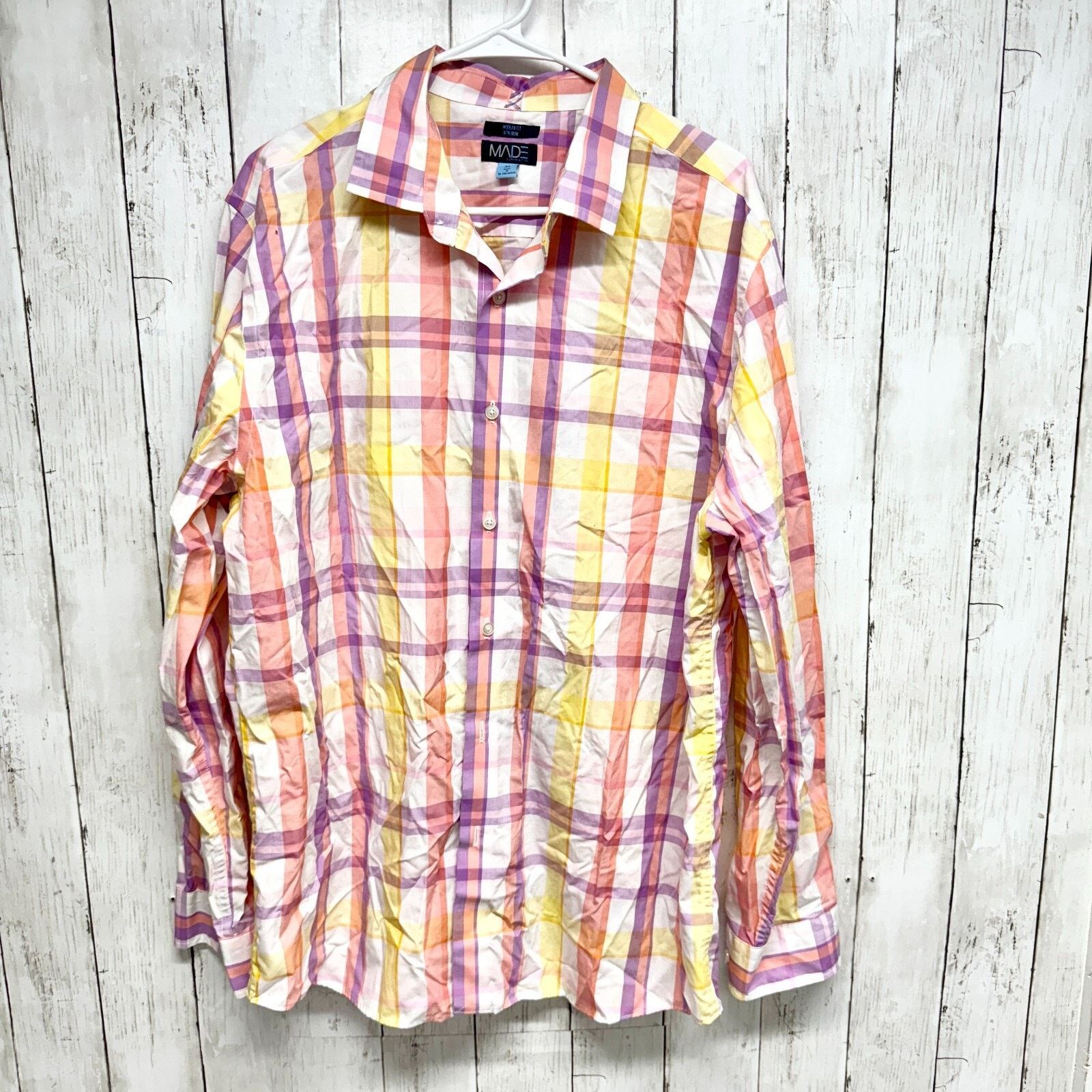 Newton Cam Newton Made Shirt Men XL Plaid Long Sleeve Button Down Size US XL / EU 56 / 4 - 1 Thumbnail