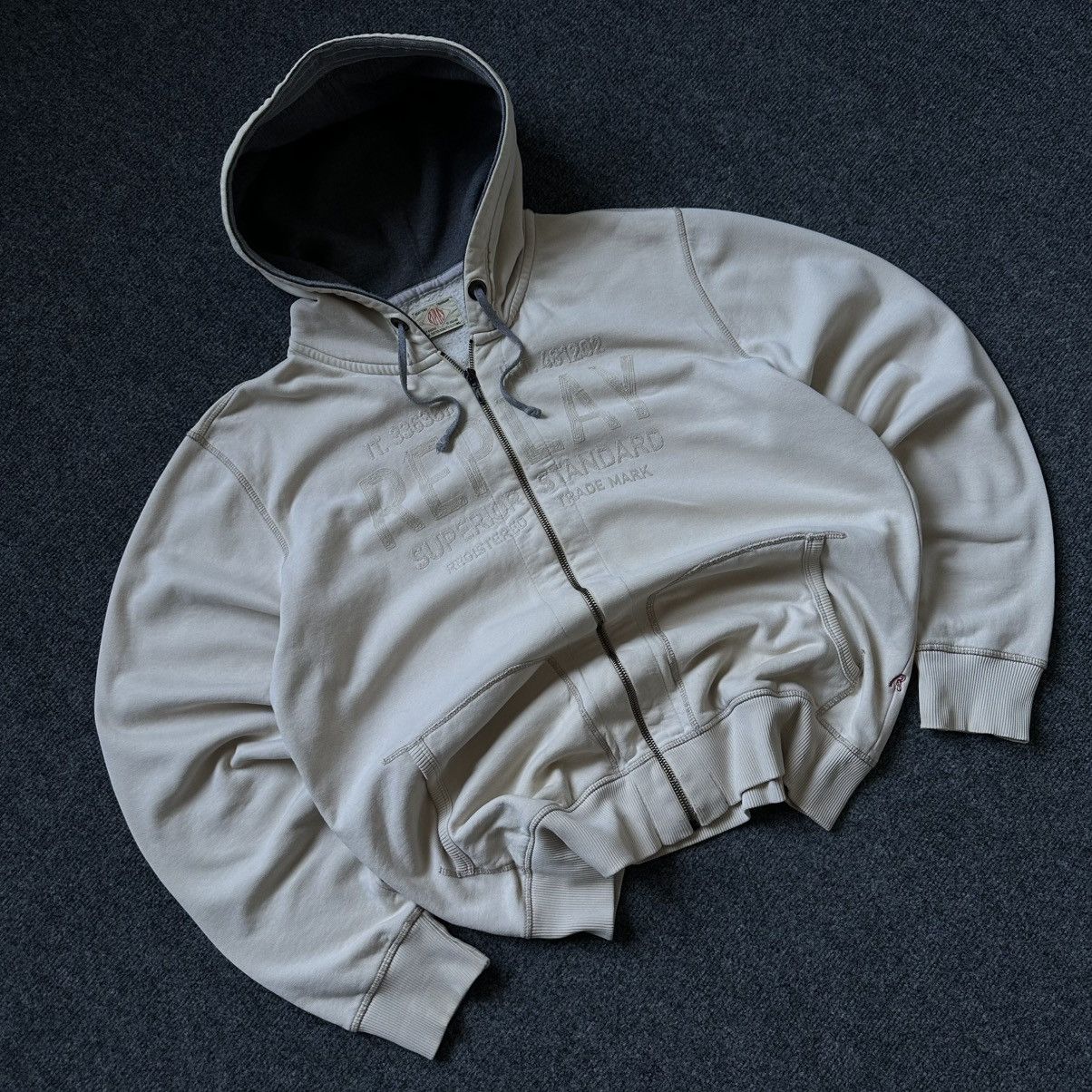 Replay VTG Mans Replay Zip Hoodie Size XL Distressed 00s USA Hype Size US XL / EU 56 / 4 - 2 Thumbnail