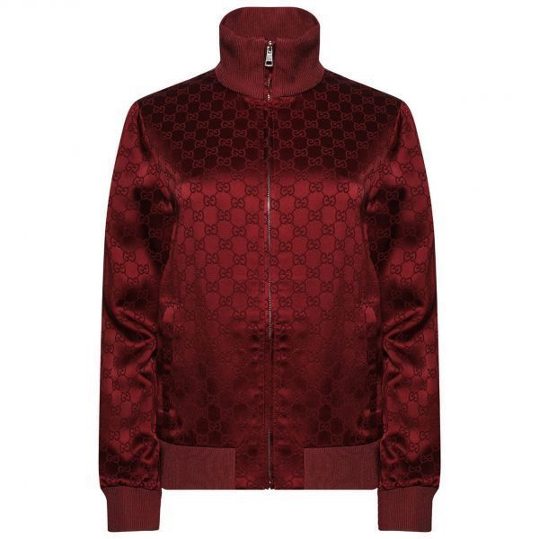 Gg Jacquard Zip Jacket in Red, Women's (Size M)