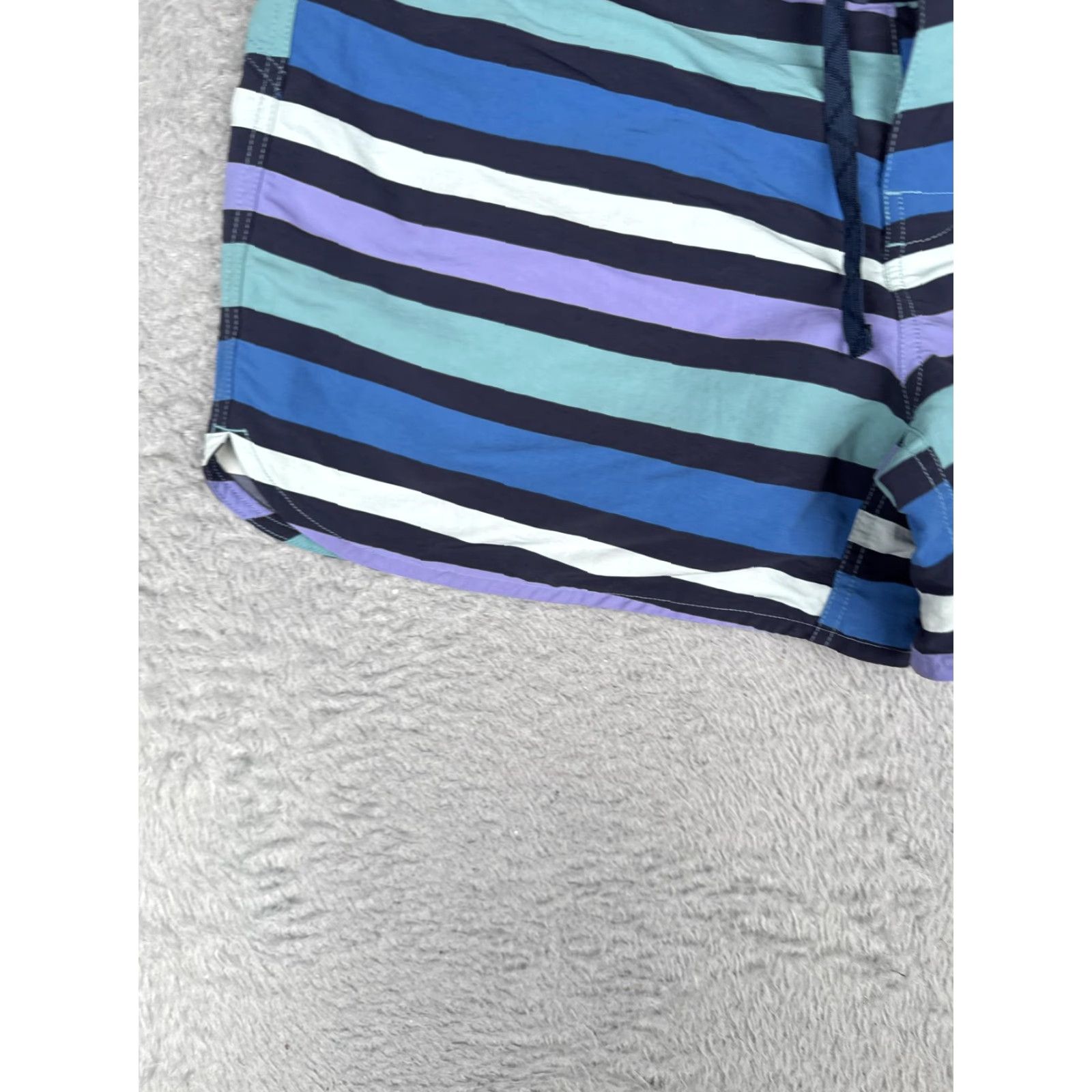 Patagonia Patagonia Board Shorts Womens 16 Blue Purple Striped Drawstring Zip Pocket Swim Bottoms Size 38" / US 16 / IT 52 - 3 Thumbnail